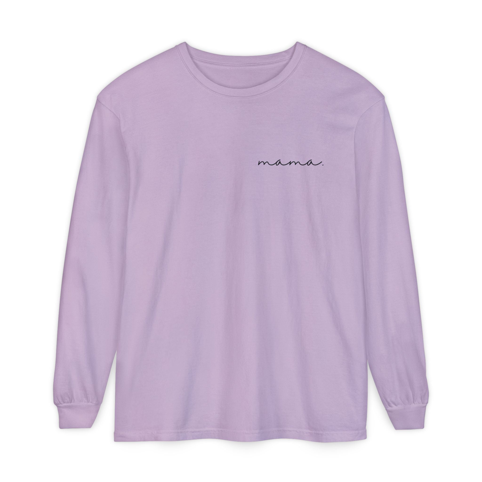mama. in Cursive T-shirt | Adult Long Sleeve Tee