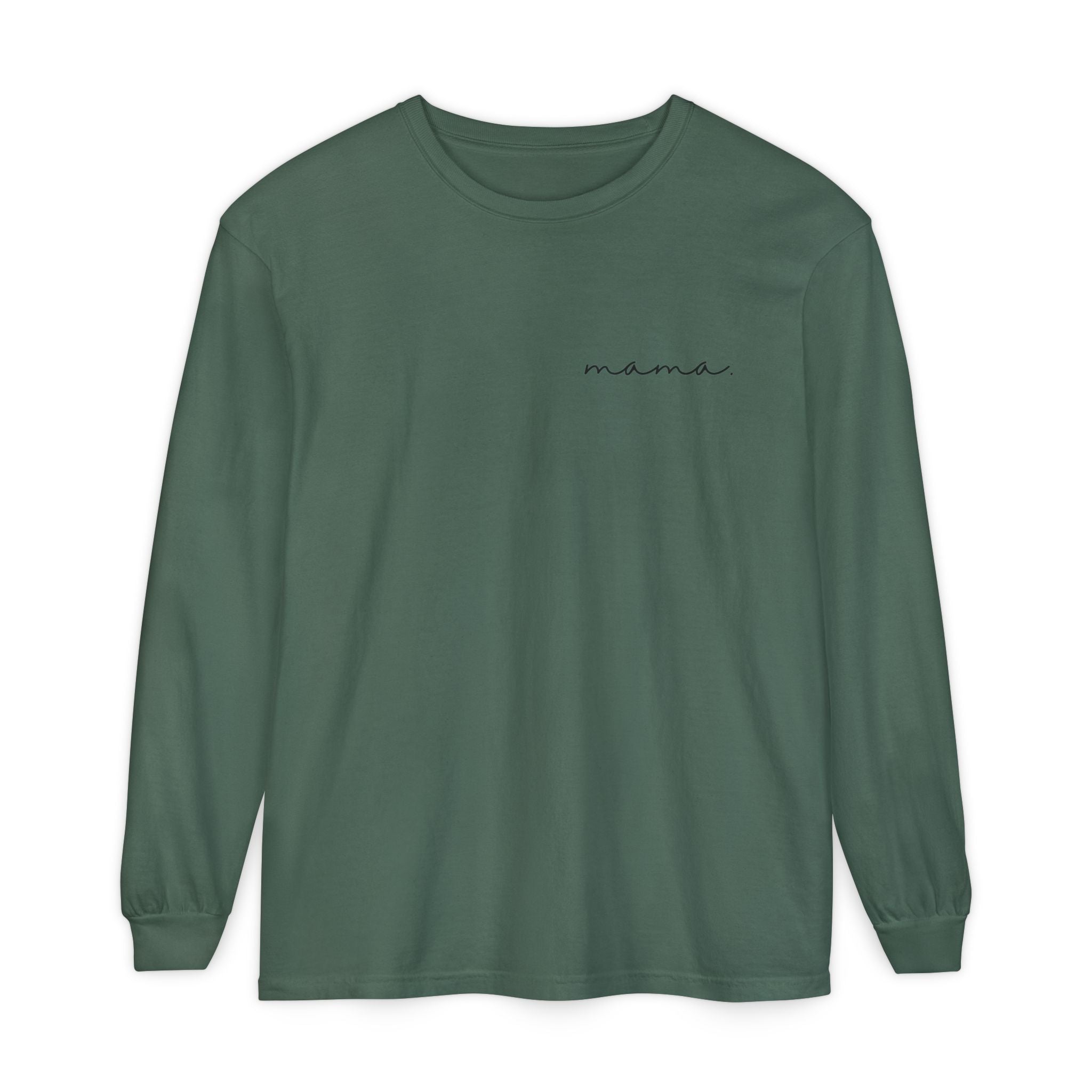 mama. in Cursive T-shirt | Adult Long Sleeve Tee