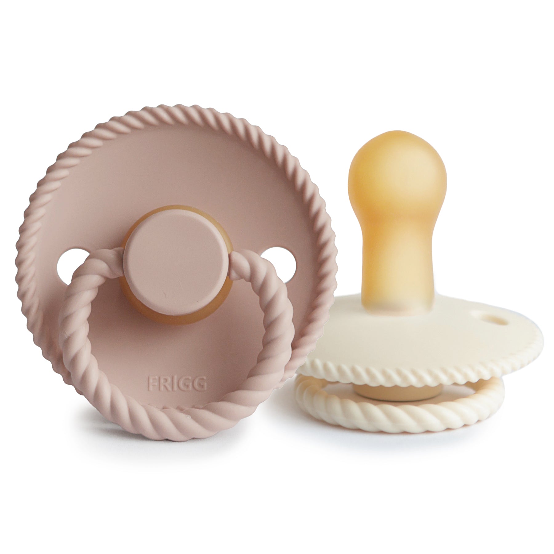 FRIGG Rope Natural Rubber Pacifier 2 - Pack - Tenth & Pine - FRIGG PACIFIERS - 6 - 18 months - Blush/Cream