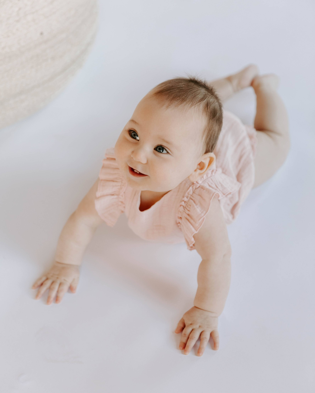 Organic Cotton Muslin Flutter Sleeve Bubble Romper