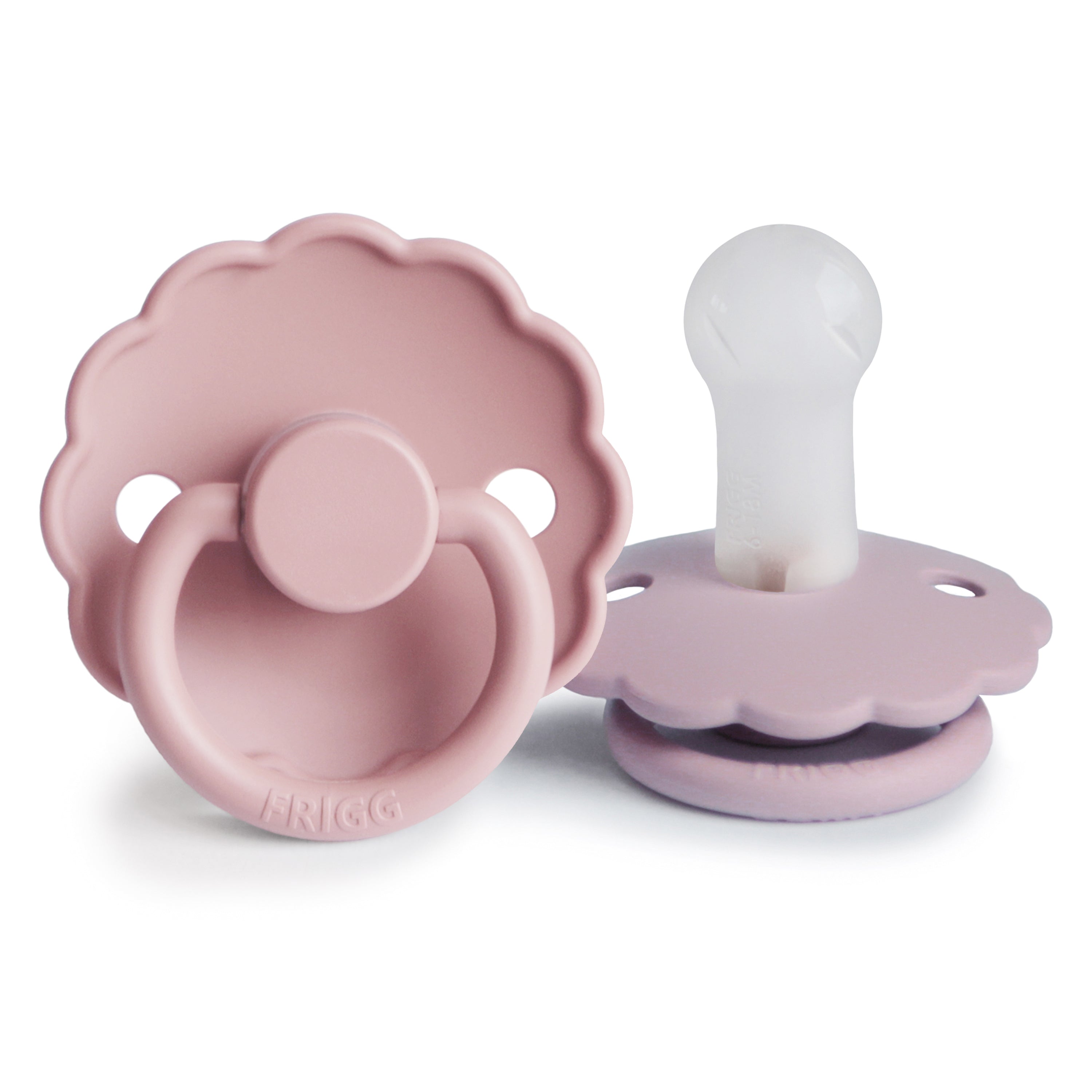 FRIGG Daisy Silicone Pacifier 2 - Pack - Tenth & Pine - FRIGG PACIFIERS - 6 - 18 months - Baby Pink/Soft Lilac