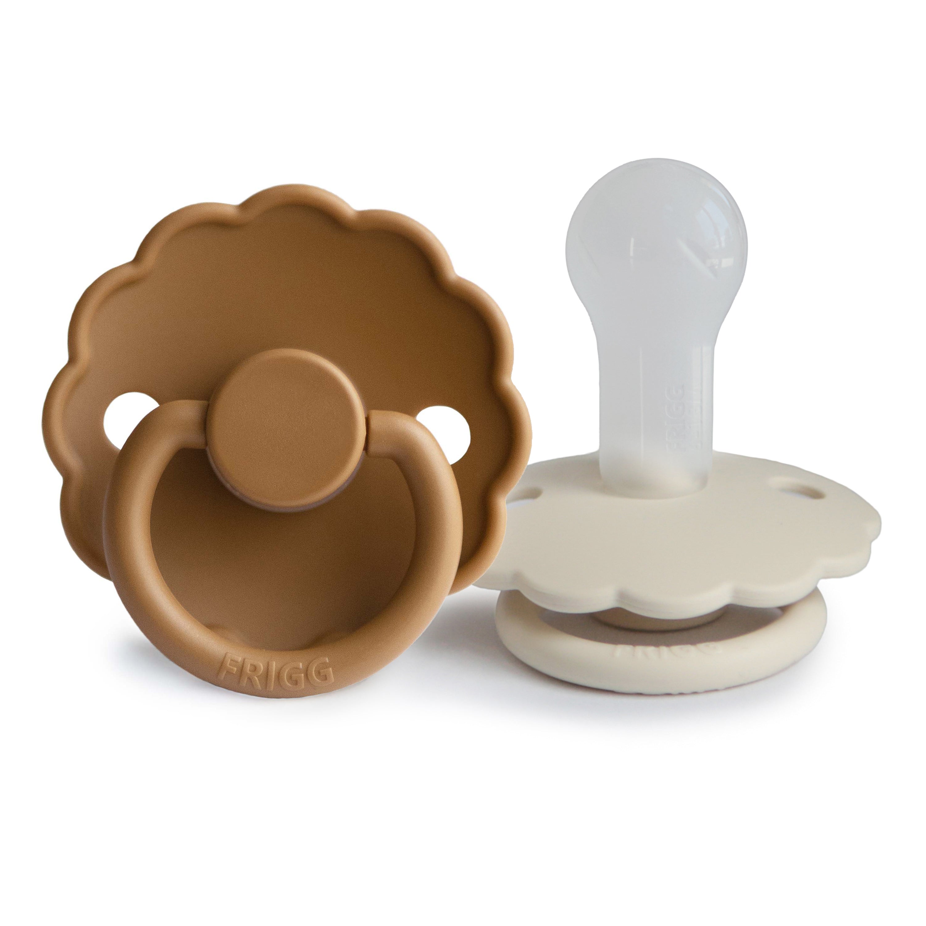 FRIGG Daisy Silicone Pacifier 2 - Pack - Tenth & Pine - FRIGG PACIFIERS - 6 - 18 months - Cappuccino/Cream