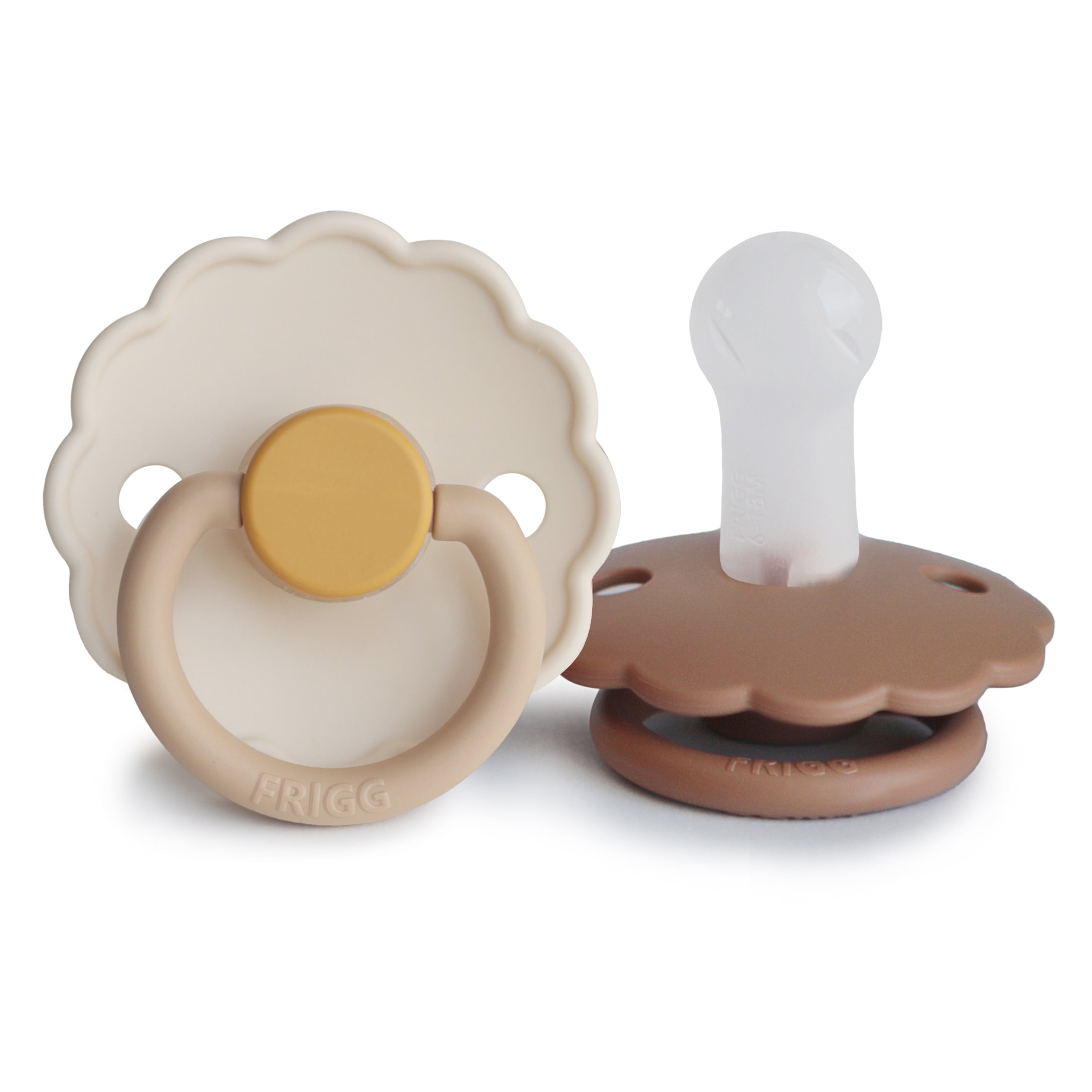 FRIGG Daisy Silicone Pacifier 2 - Pack - Tenth & Pine - FRIGG PACIFIERS - 6 - 18 months - Chamomile/Peach Bronze