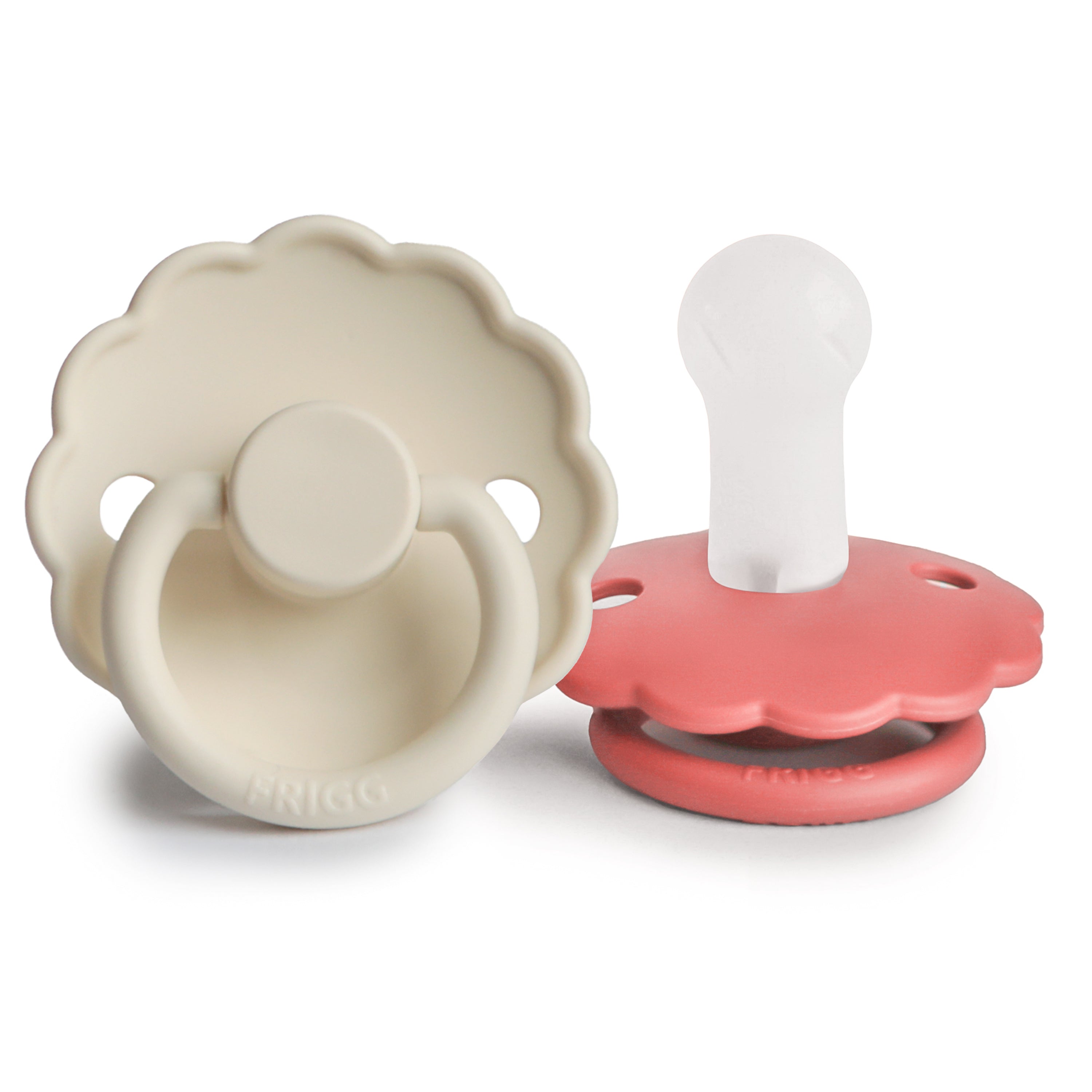 FRIGG Daisy Silicone Pacifier 2 - Pack - Tenth & Pine - FRIGG PACIFIERS - 6 - 18 months - Cream/Poppy