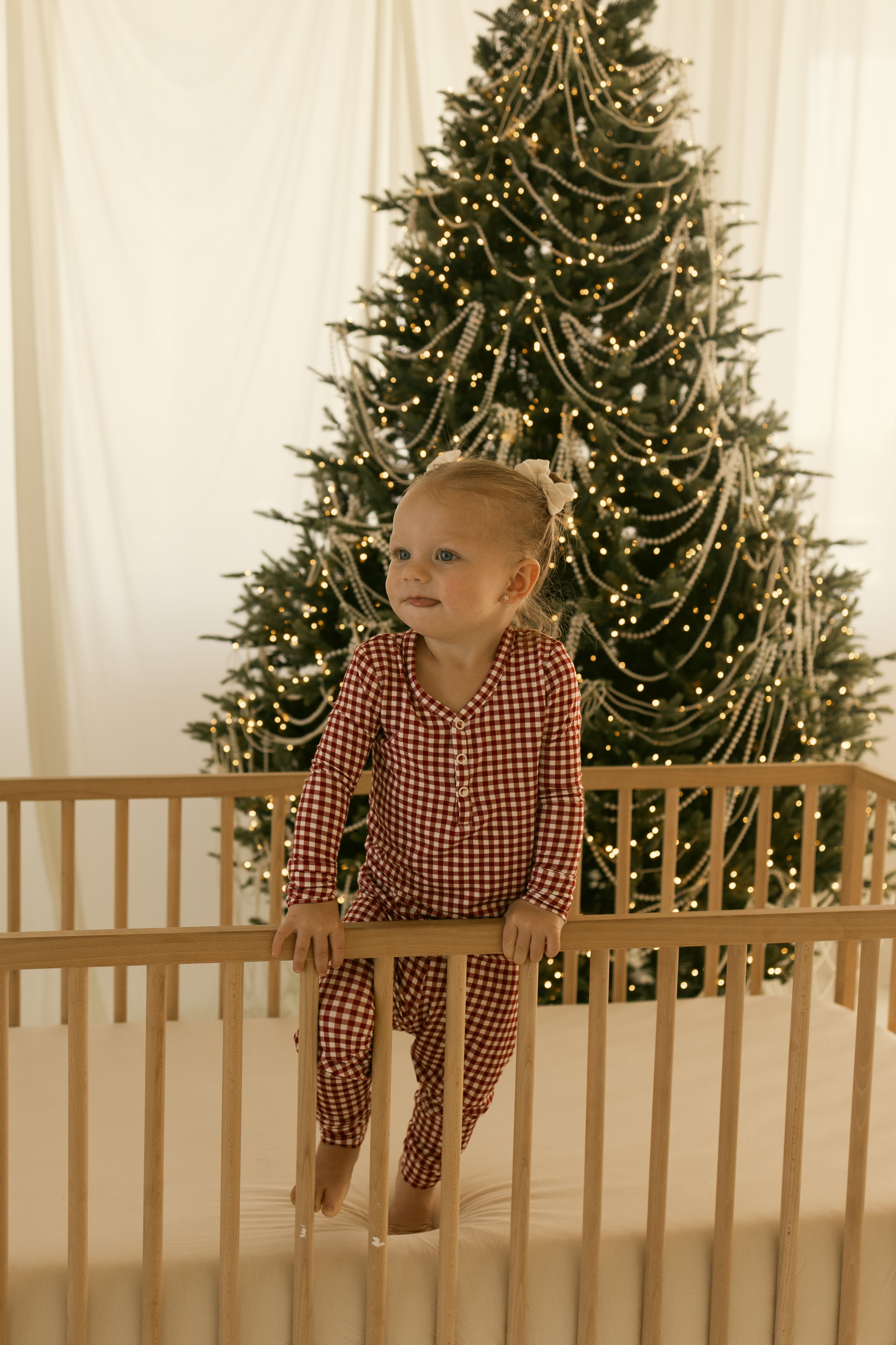 Bamboo Two Piece Pajamas | Red Gingham
