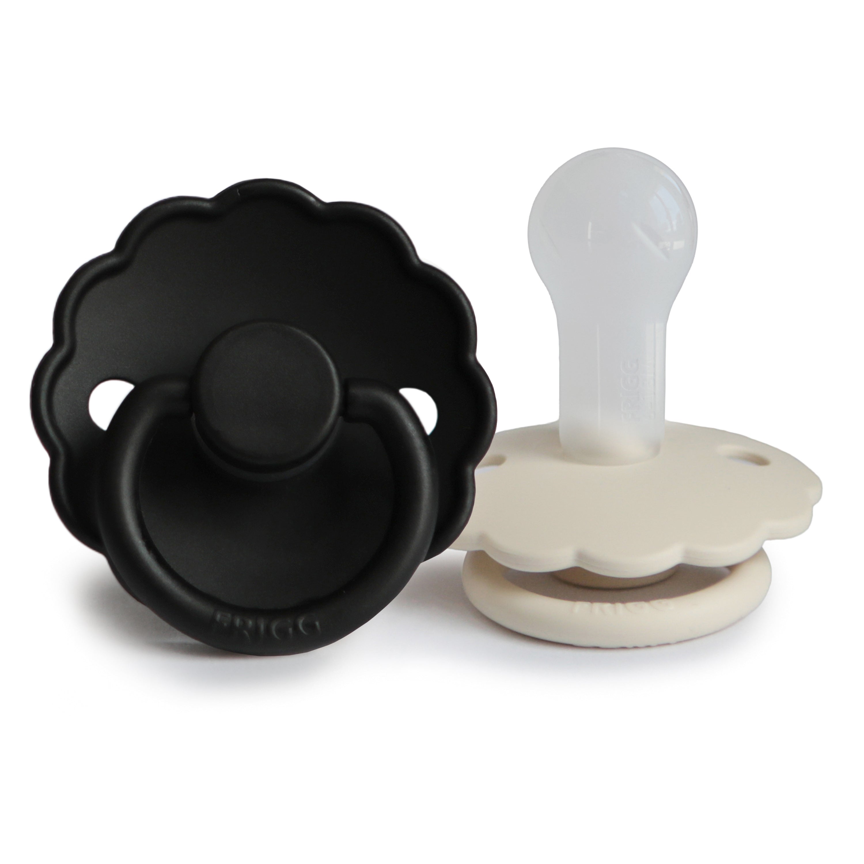 FRIGG Daisy Silicone Pacifier 2 - Pack - Tenth & Pine - FRIGG PACIFIERS - 6 - 18 months - Jet Black/Cream