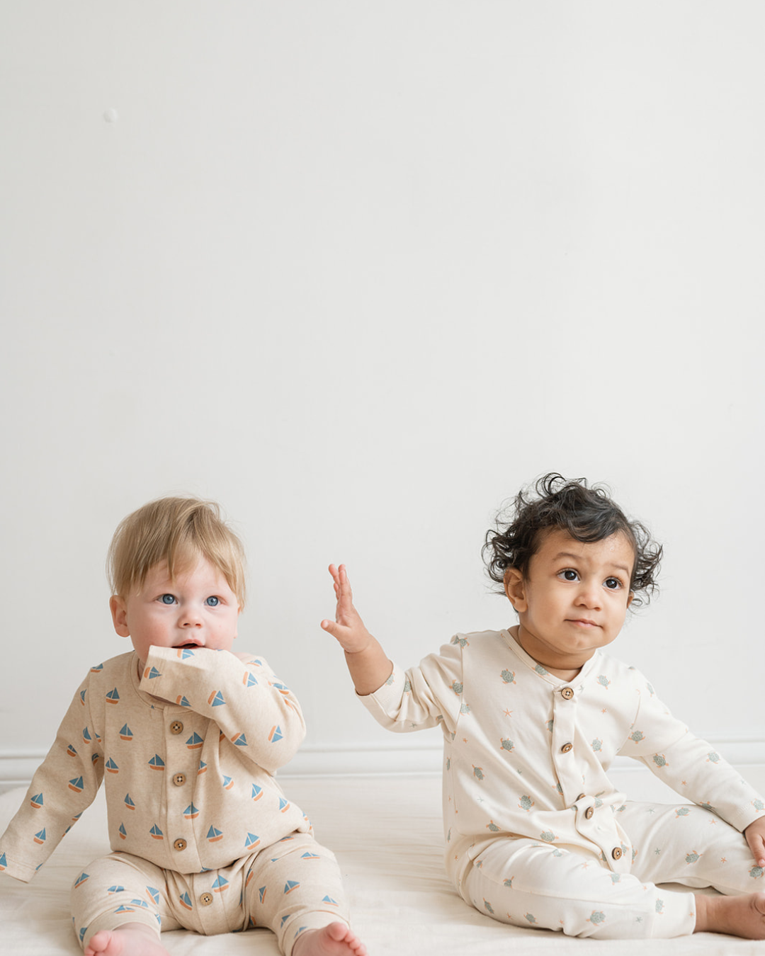 Quinn Magnetic Playsuit in Sailboats