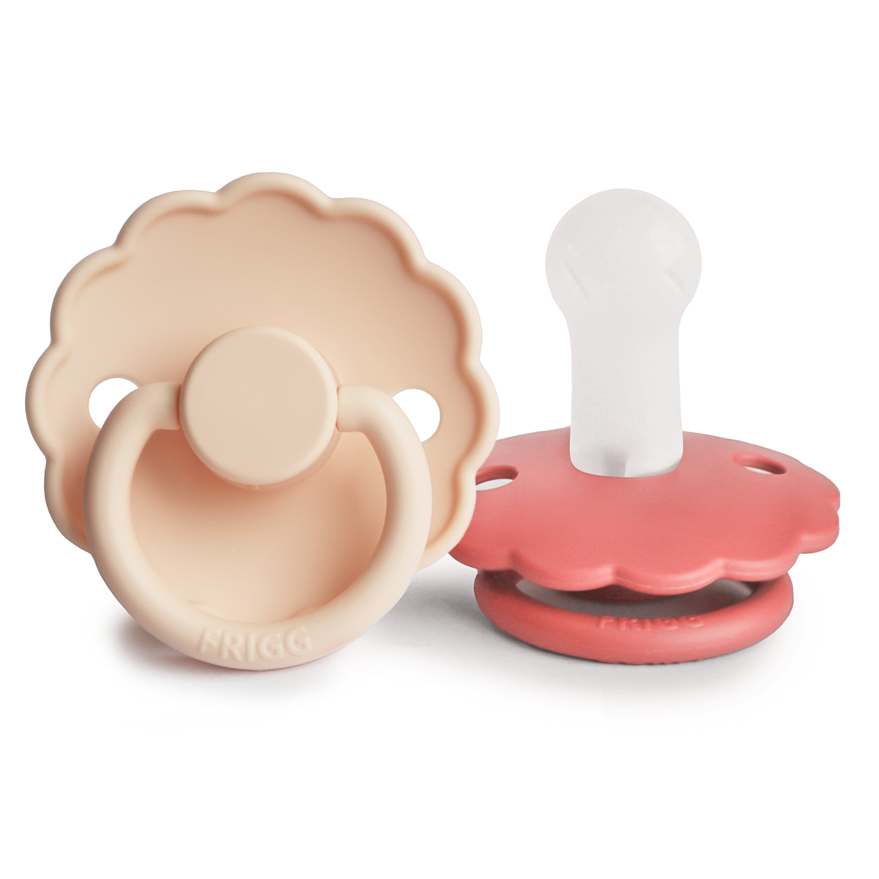 FRIGG Daisy Silicone Pacifier 2 - Pack - Tenth & Pine - FRIGG PACIFIERS - 6 - 18 months - Pink Cream/Poppy