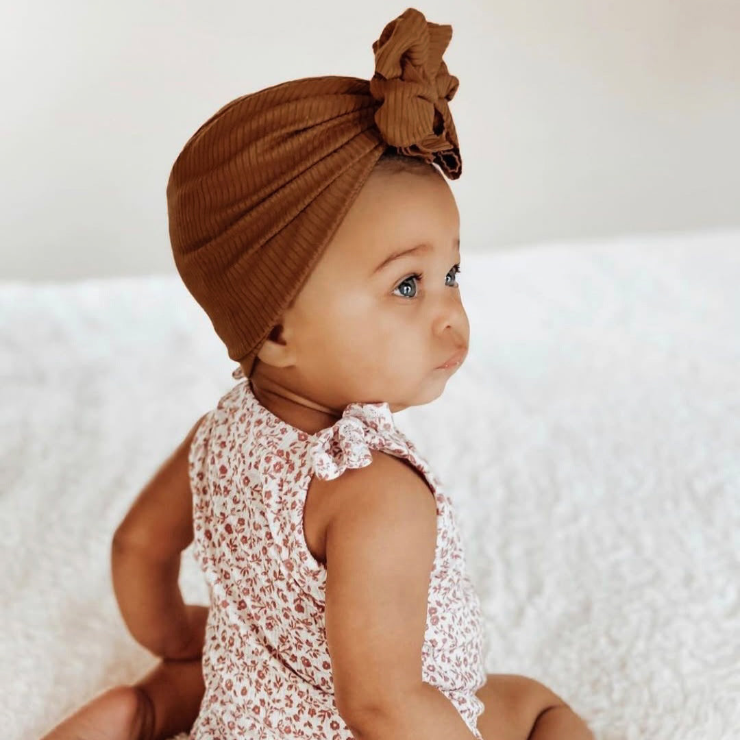 Juni | Cognac | Brushed Rib Headwrap