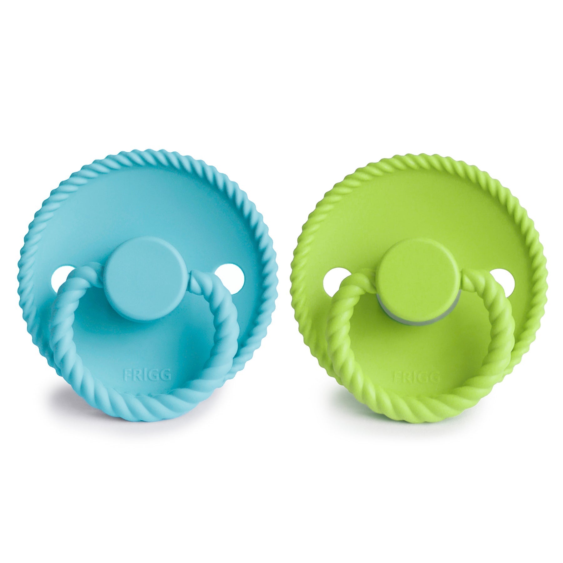 FRIGG Rope Natural Rubber Pacifier 2 - Pack - Tenth & Pine - FRIGG PACIFIERS - 6 - 18 months - Cream/Green Tea