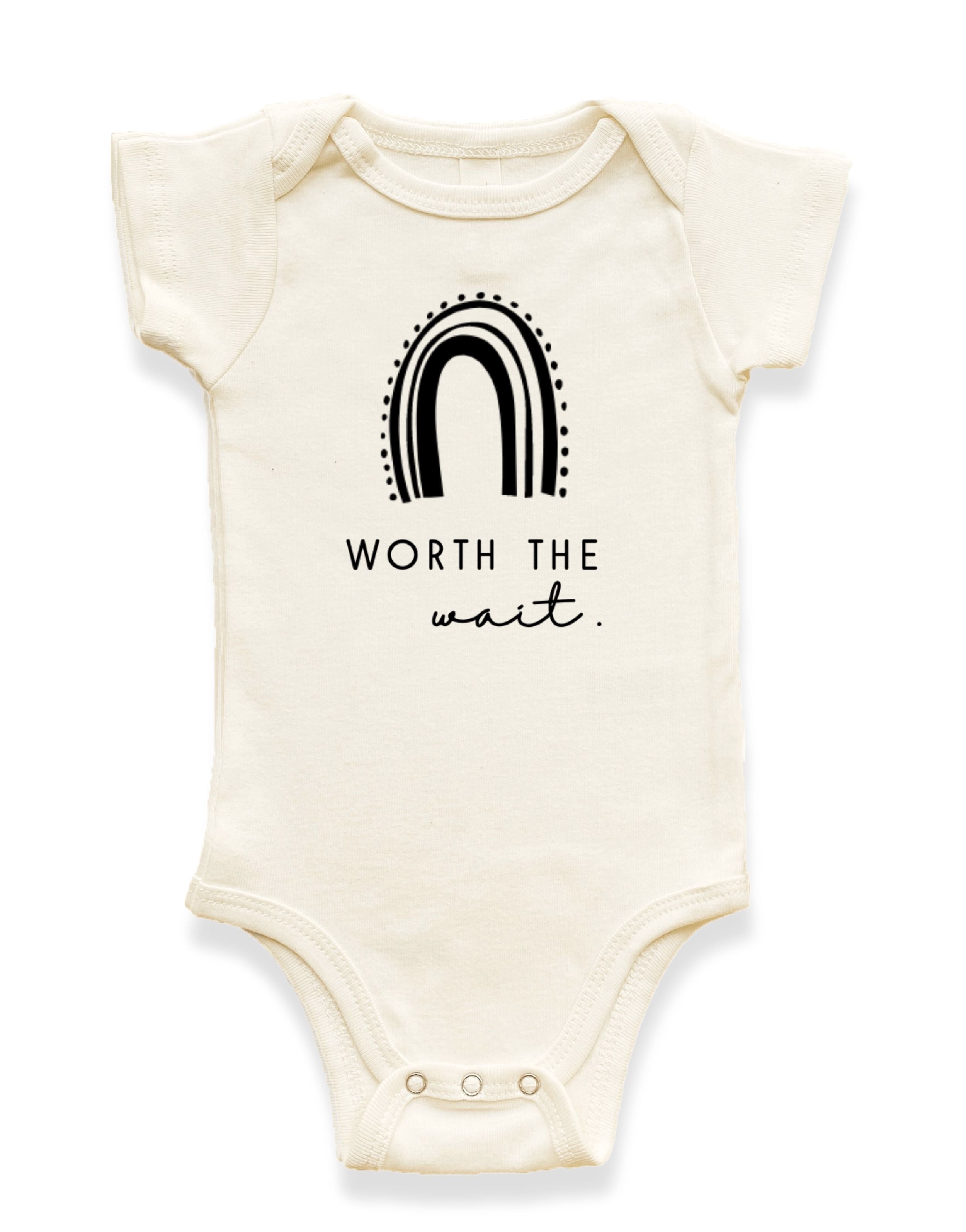 Worth The Wait Rainbow Organic Baby Bodysuit