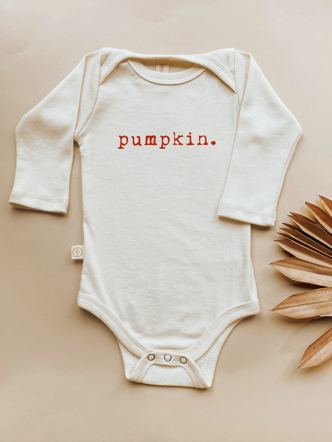 Baby Pumpkin. Graphic Long Sleeve Organic Bodysuit - Tenth & Pine - Long Sleeve Onesie - 0 - 3M