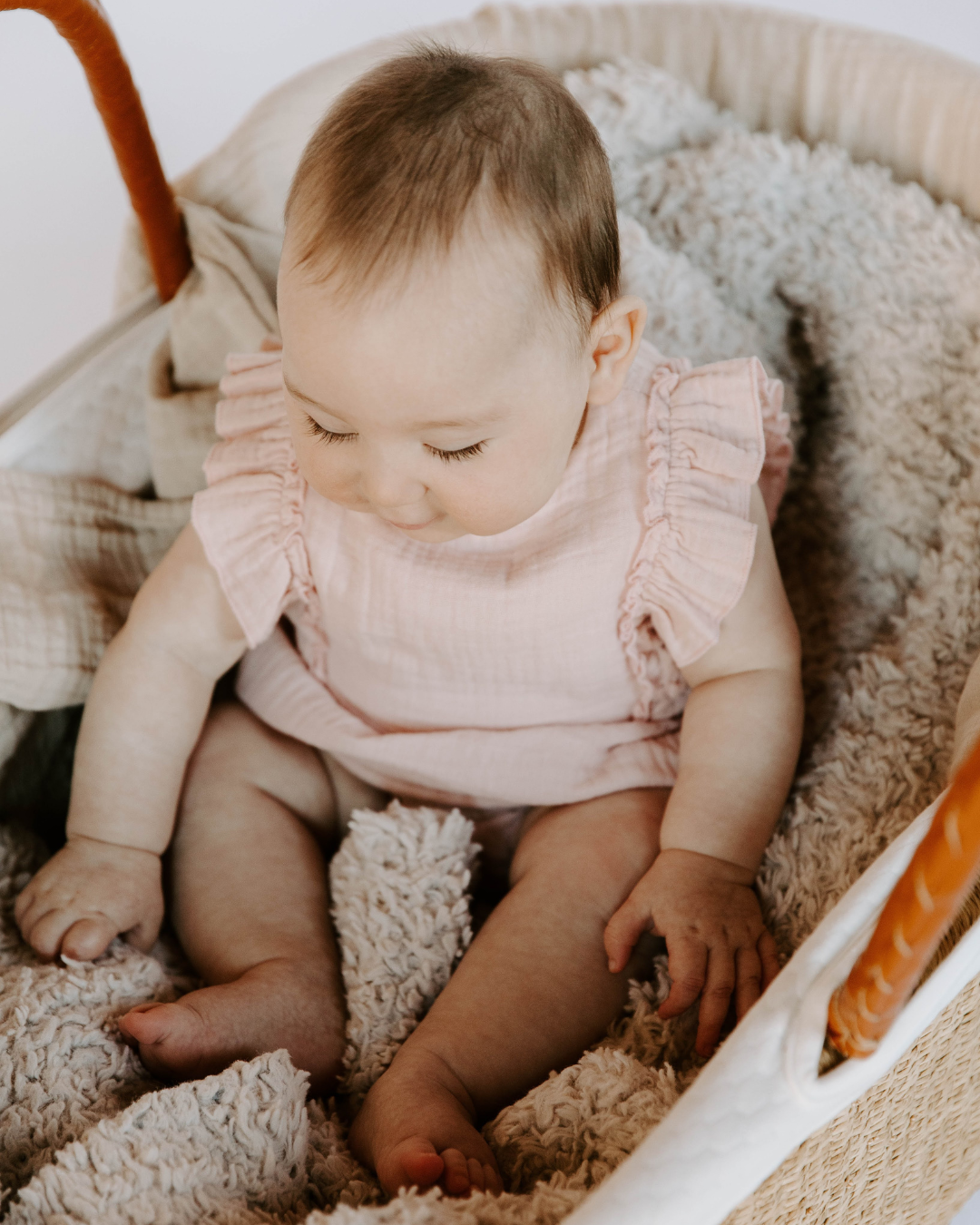 Organic Cotton Muslin Flutter Sleeve Bubble Romper