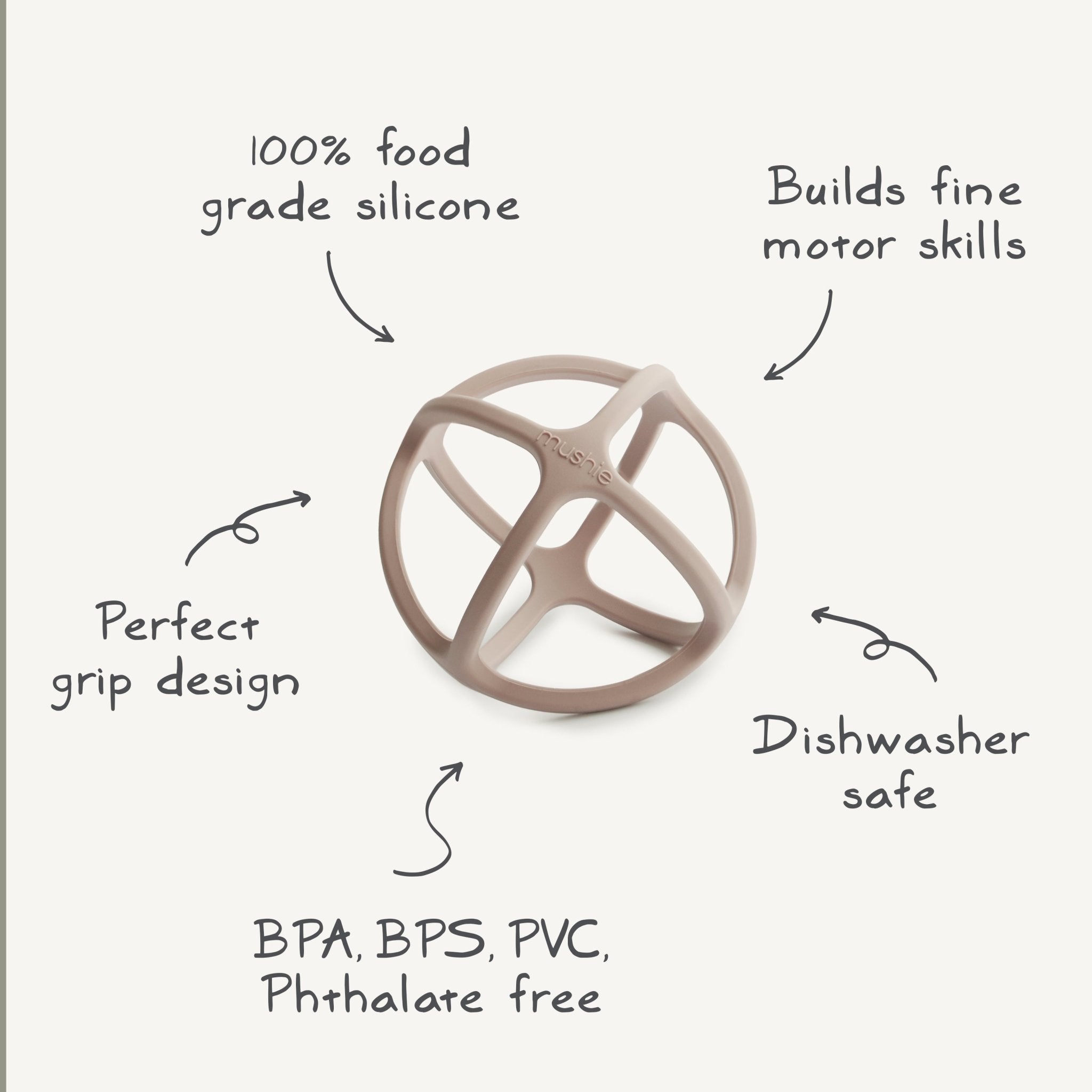 Ball Teether - Tenth & Pine - teether - Dove Gray