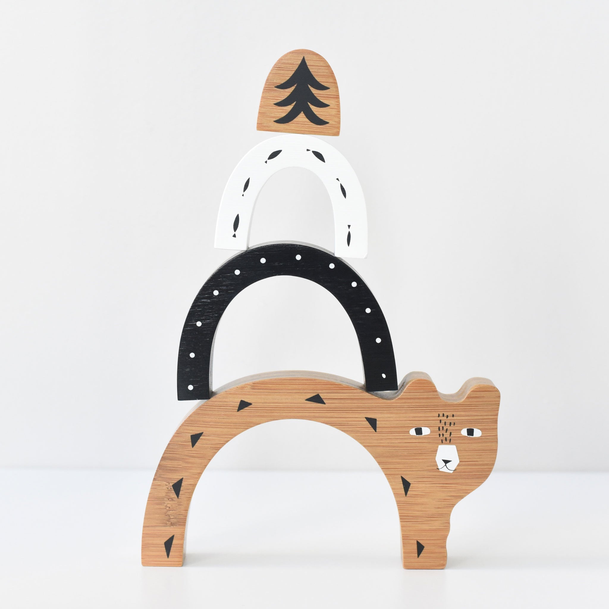 Bamboo Nesting Bear Wooden Toy - Tenth & Pine - Wooden Toys -