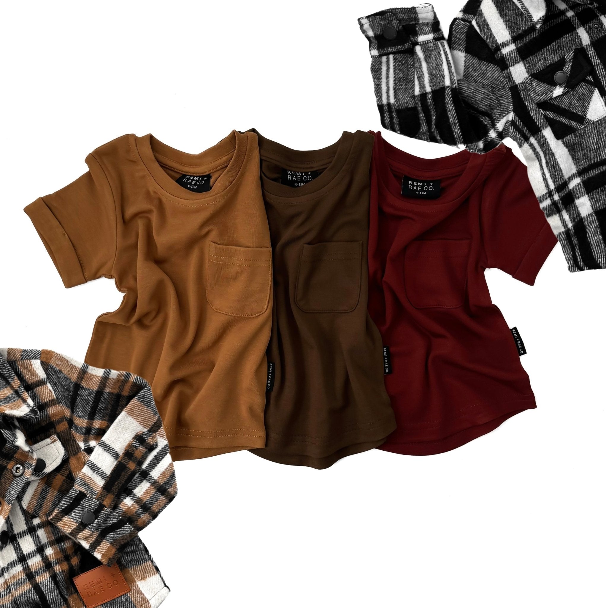BAMBOO POCKET TEE - WINE - Tenth & Pine - 3 - 6M