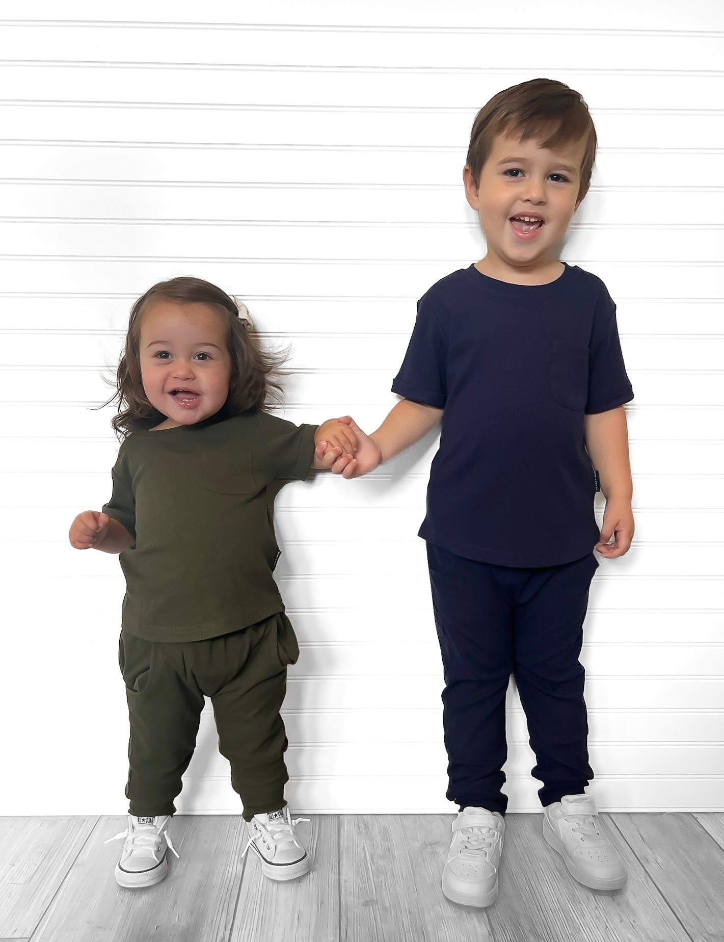 BAMBOO RIBBED JOGGERS - NAVY - Tenth & Pine - 3 - 6M