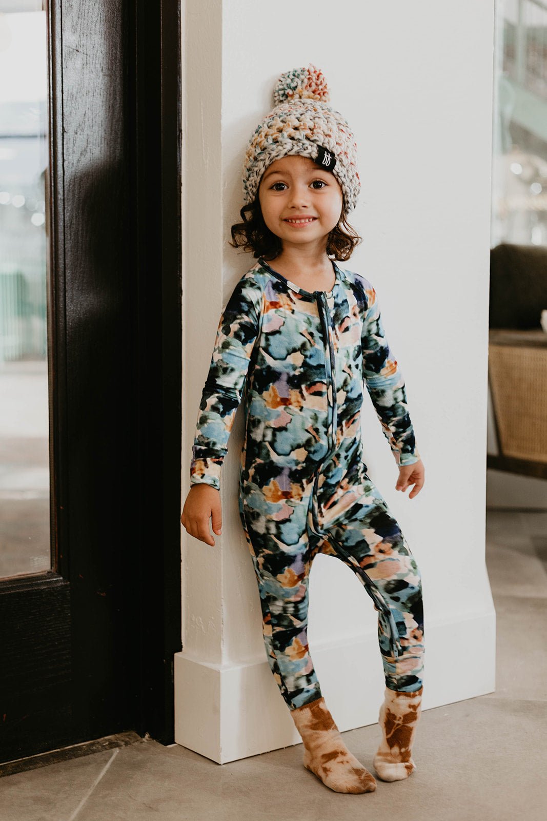 Bamboo Zip Pajamas | Charli Print - Tenth & Pine - Newborn