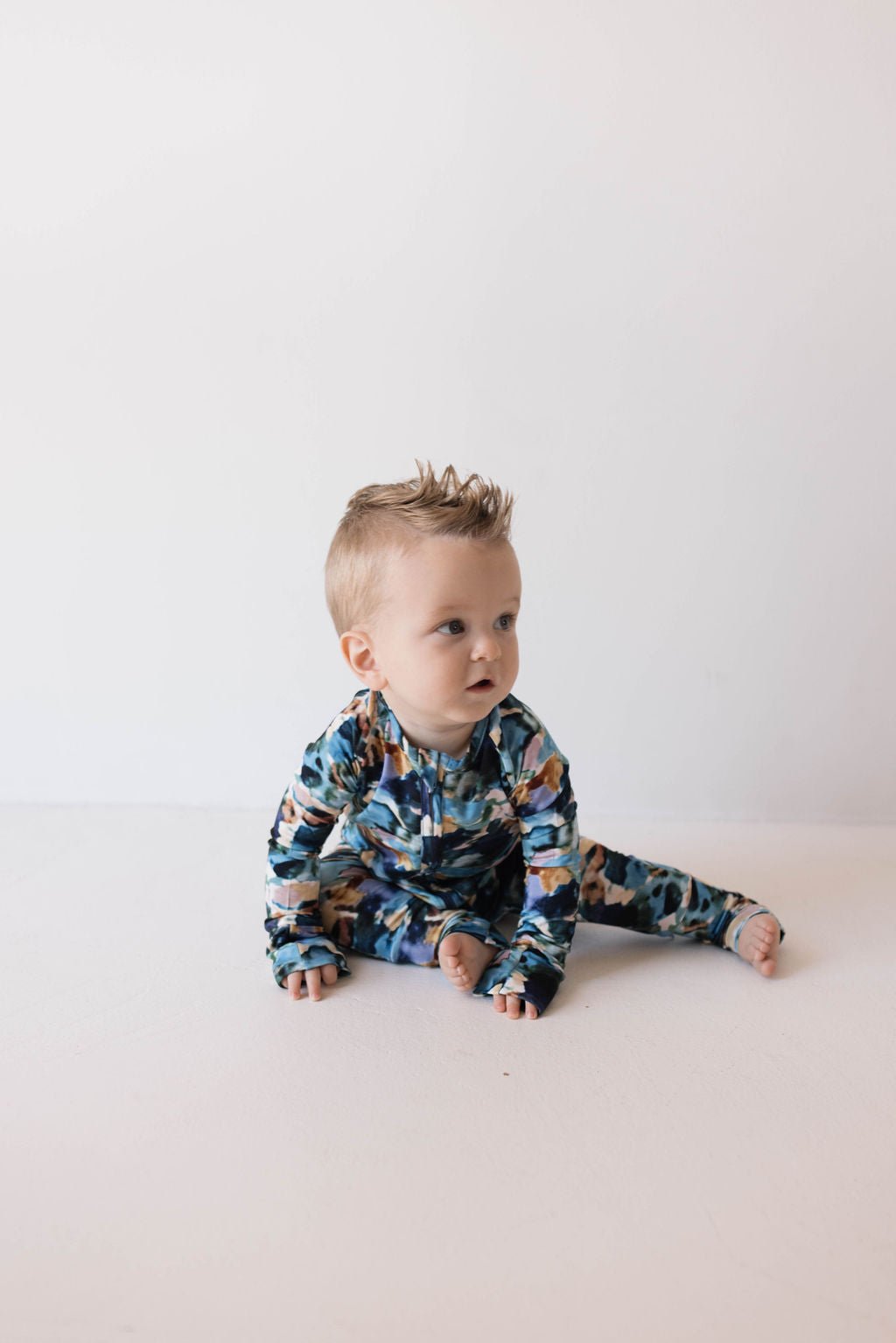 Bamboo Zip Pajamas | Charli Print - Tenth & Pine - Newborn