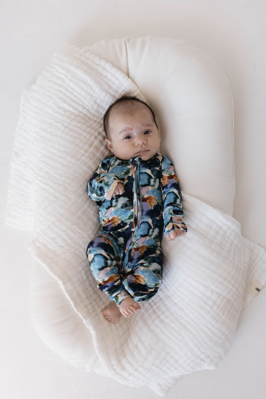 Bamboo Zip Pajamas | Charli Print - Tenth & Pine - Newborn