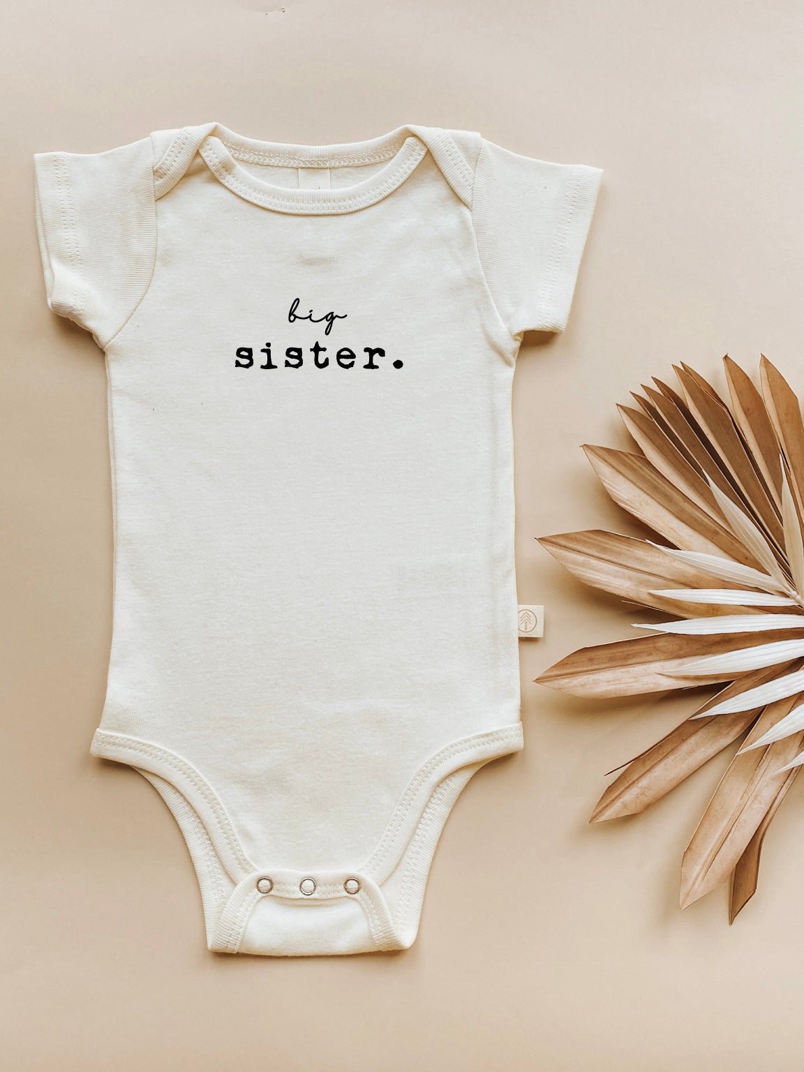 Big Sister Organic Cotton Short Sleeve Baby Bodysuit - Tenth & Pine - Short Sleeve Onesie - 12 - 18M - Tenth & Pine