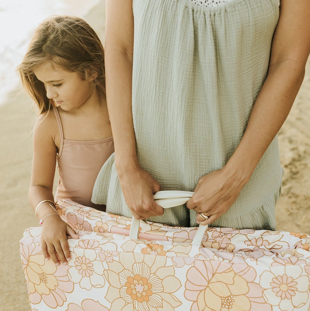 Blooms Vegan Leather Mat - Tenth & Pine - Vegan Leather Padded Mat - Standard