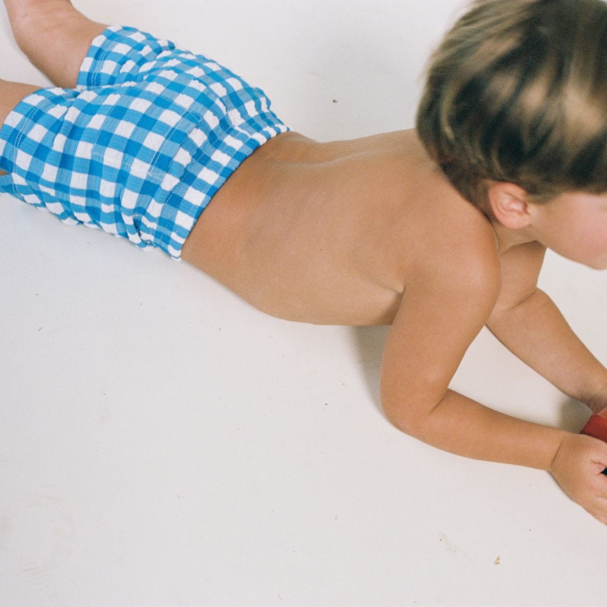 Blue Gingham Mini Swim Trunk - Tenth & Pine - Mini Swimwear - 0 - 6 Months - Blue Gingham - Montce