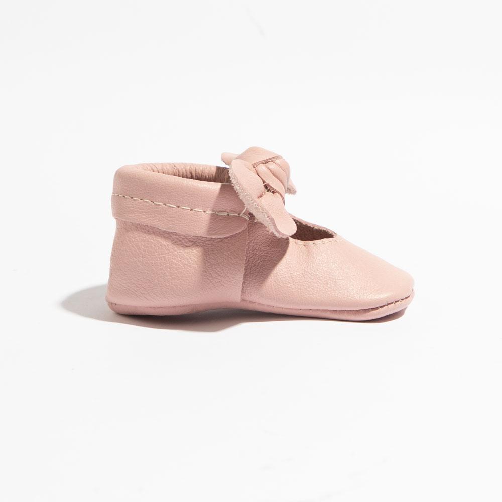 Blush Knotted Bow Baby Shoe - Tenth & Pine - Knotted Bow Mocc - Soft Sole - Newborn