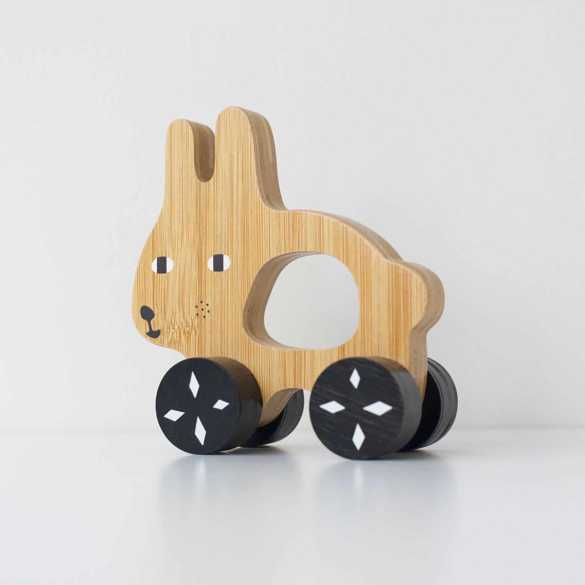Bunny Push Wooden Toy - Tenth & Pine - Wood + Bamboo Toys -