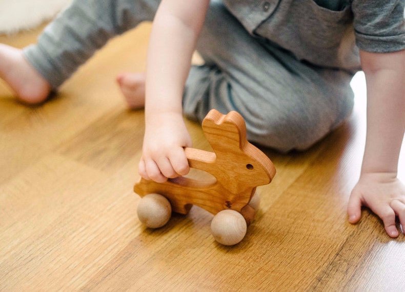 Bunny Push Wooden Toy - Tenth & Pine - Push & Pull Toys -