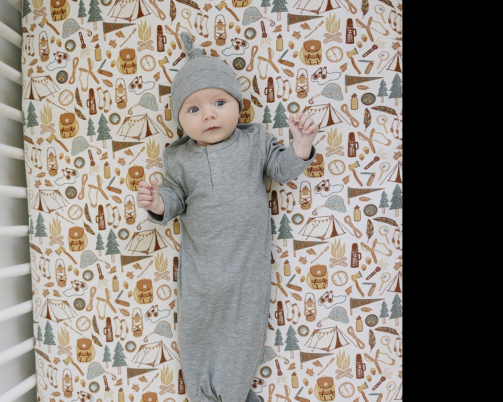 Camping Trip Bamboo Stretch Crib Sheet - Tenth & Pine -