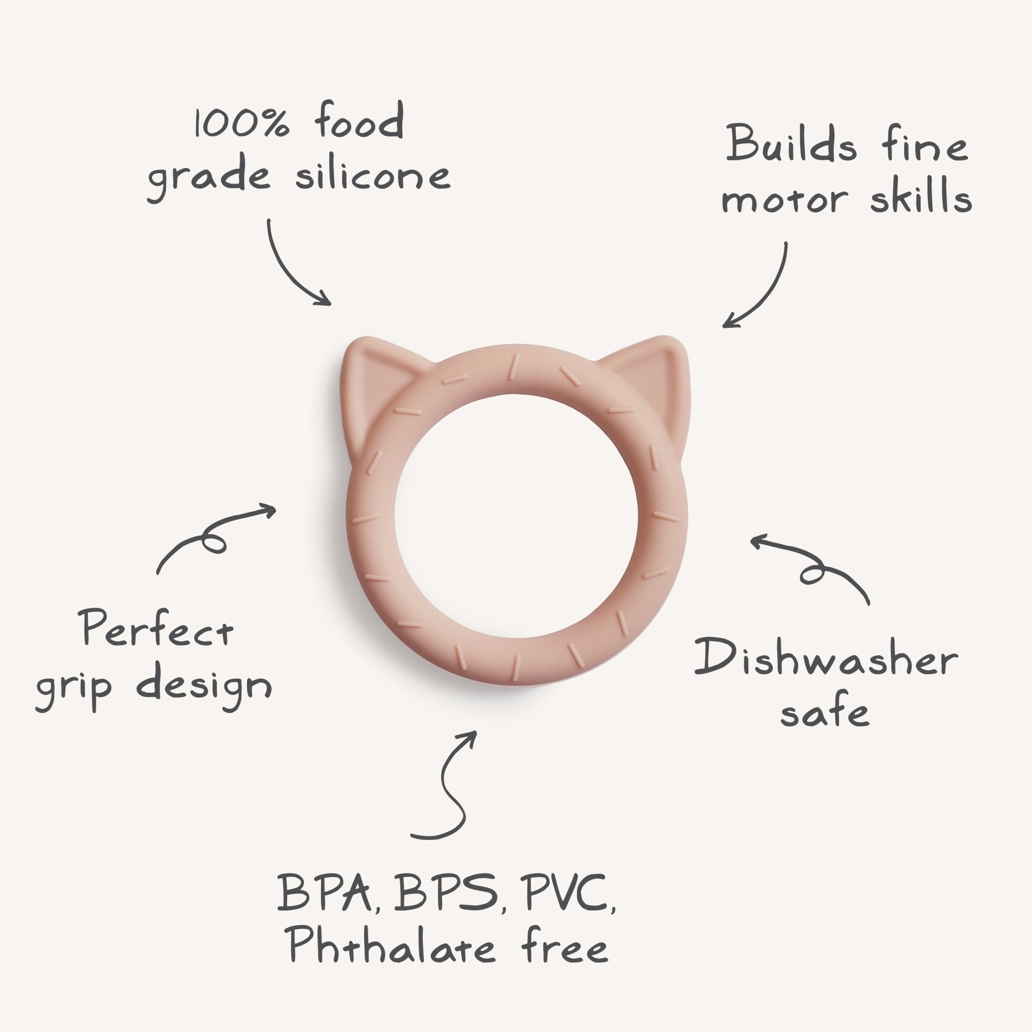 Cat Teether - Tenth & Pine - teether - Blush
