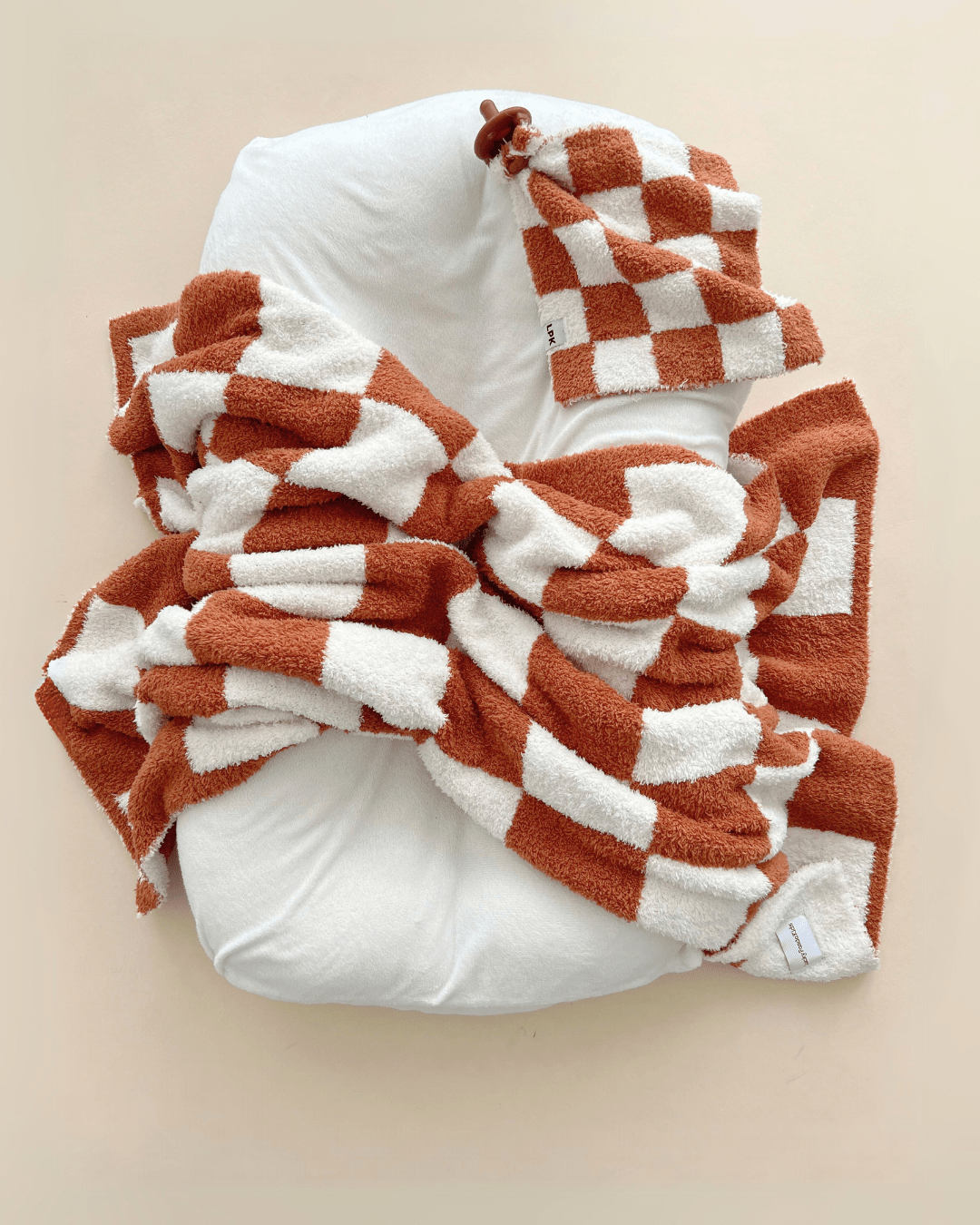 Checkered Plush Blanket | Copper - Tenth & Pine - Plush Blanket -