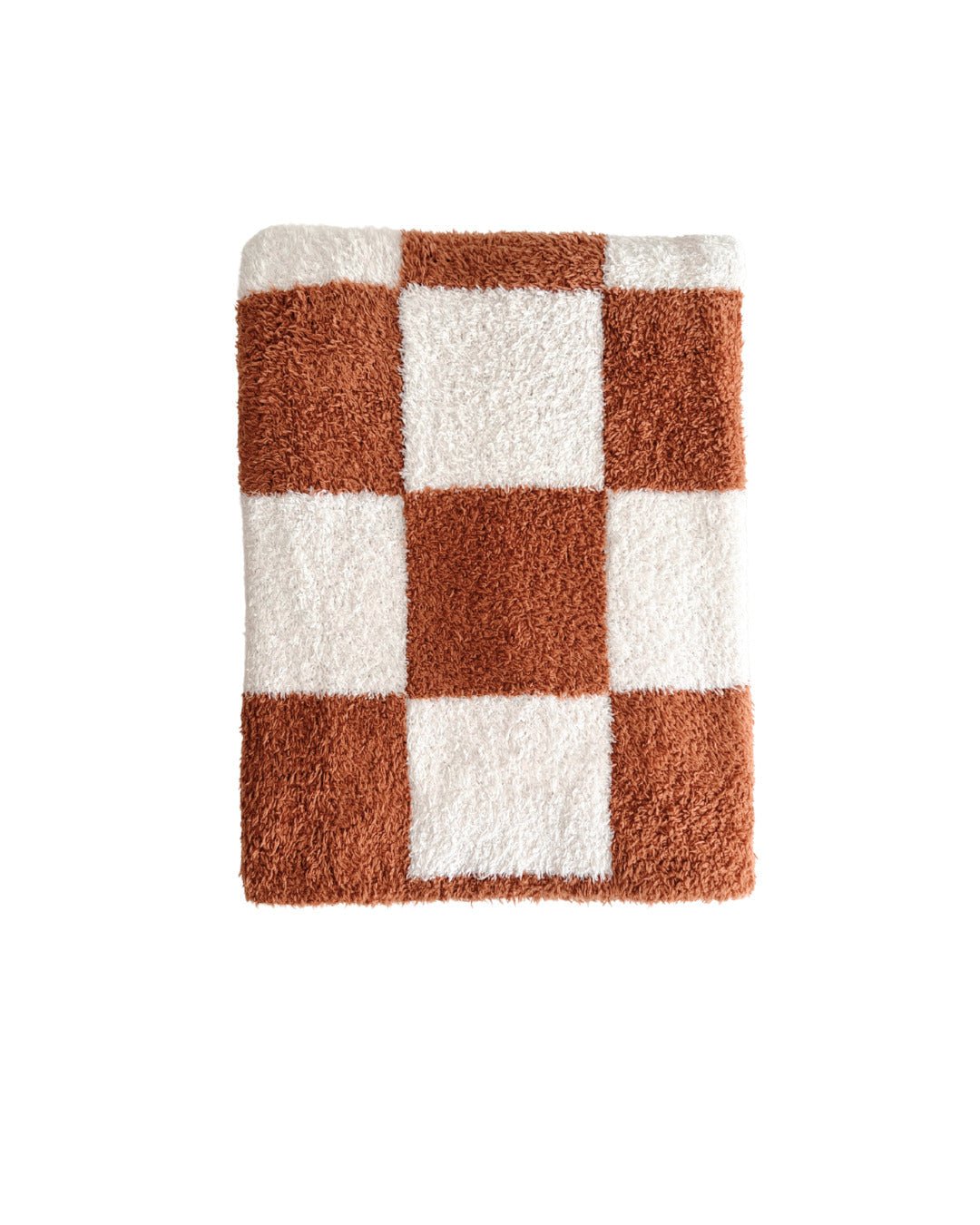 Checkered Plush Blanket | Copper - Tenth & Pine - Plush Blanket -
