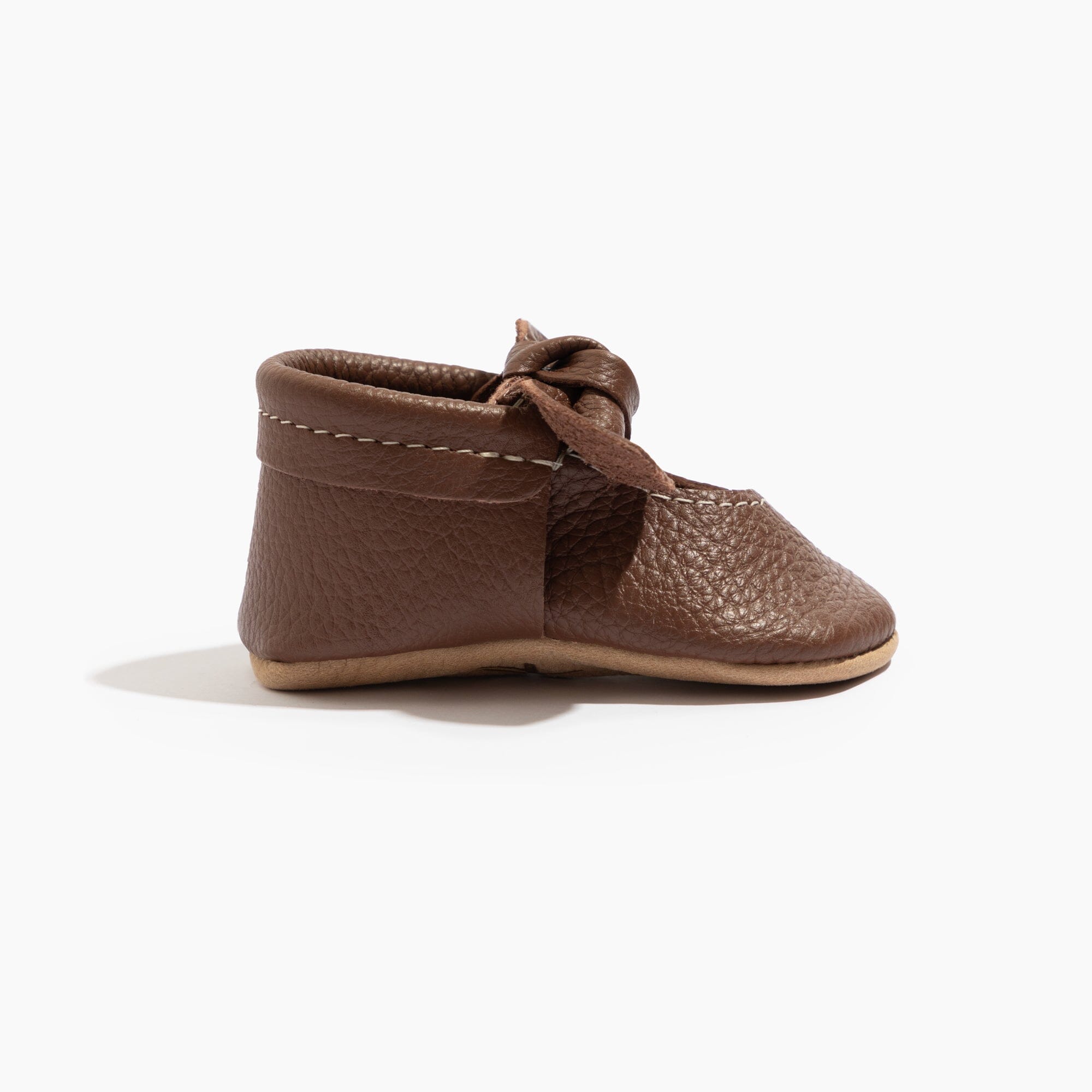 Chestnut Knotted Bow Baby Shoe - Tenth & Pine - Knotted Bow Mocc - Soft Sole - 1