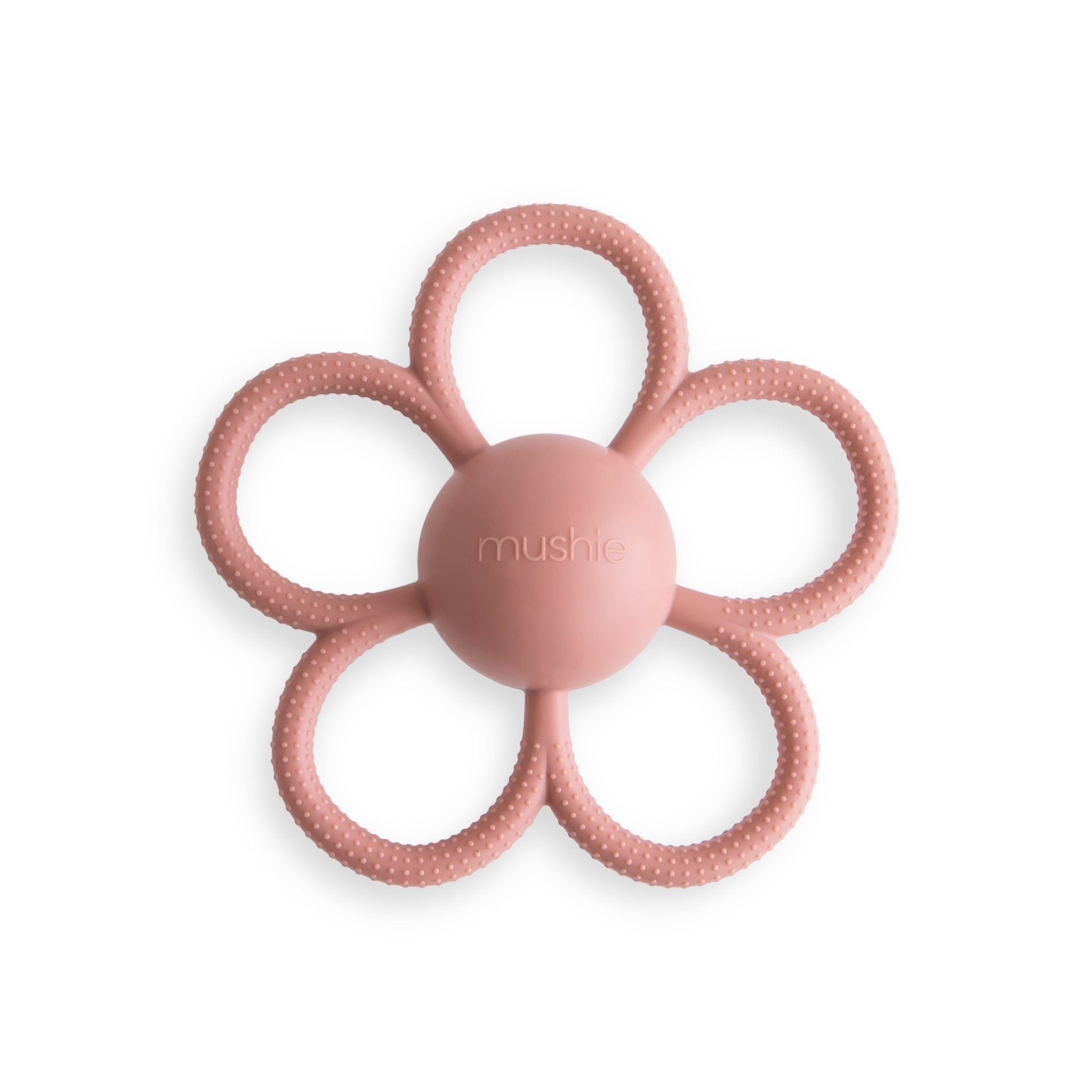 Daisy Rattle Teether - Tenth & Pine - toys - Dusty Rose