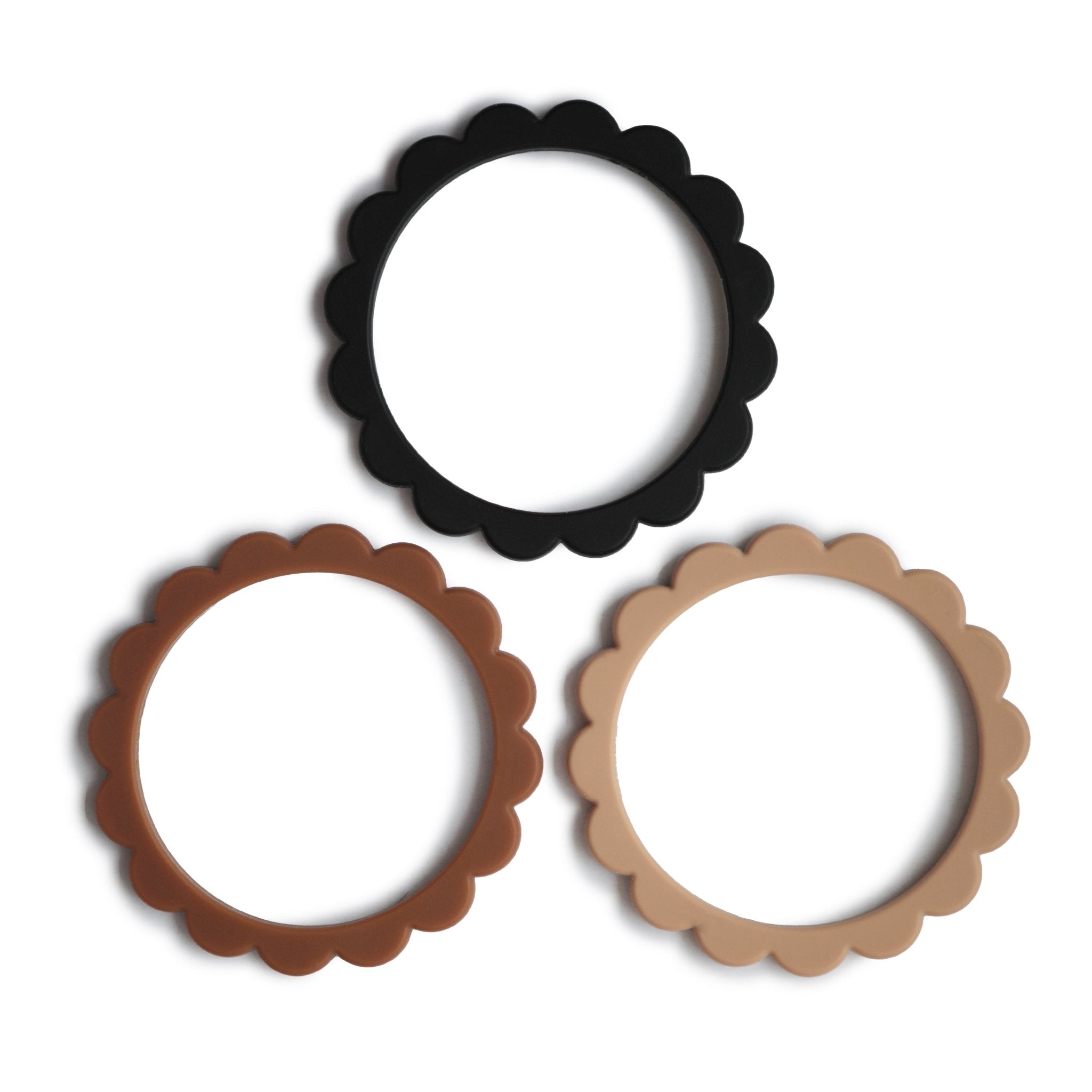 Flower Teether Bracelet - Tenth & Pine - teether - Cambridge Blue/Clementine/Natural