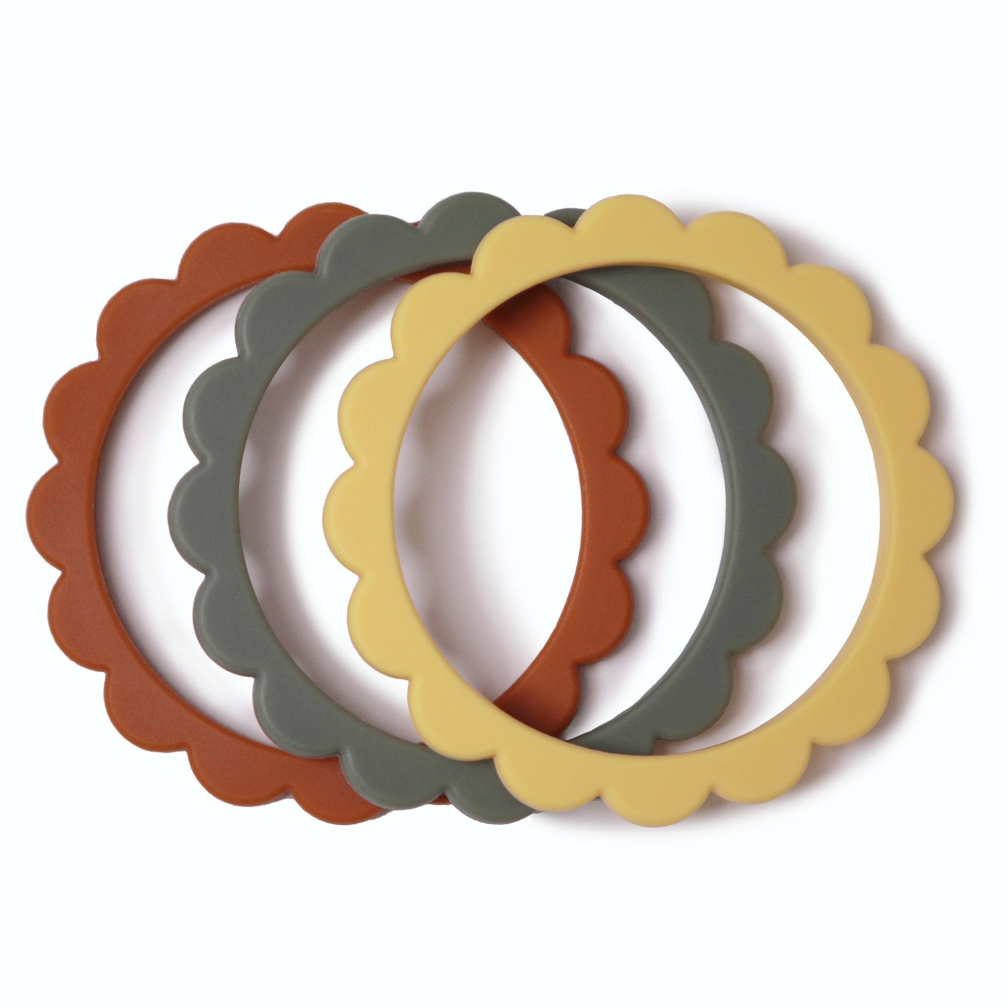 Flower Teether Bracelet - Tenth & Pine - teether - Cambridge Blue/Clementine/Natural