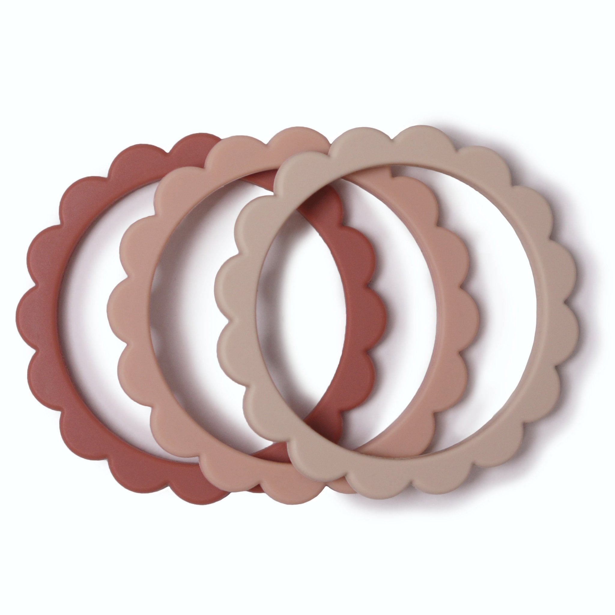 Flower Teether Bracelet - Tenth & Pine - teether - Cambridge Blue/Clementine/Natural