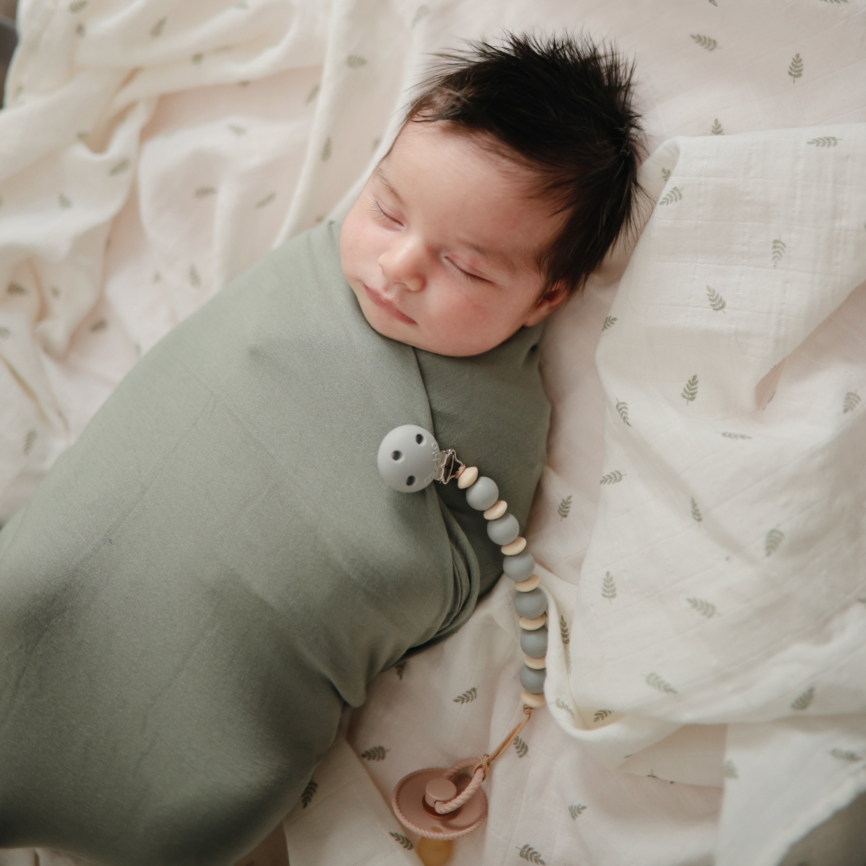 FRIGG Rope Natural Rubber Pacifier 2 - Pack - Tenth & Pine - FRIGG PACIFIERS - 6 - 18 months - Cream/Green Tea