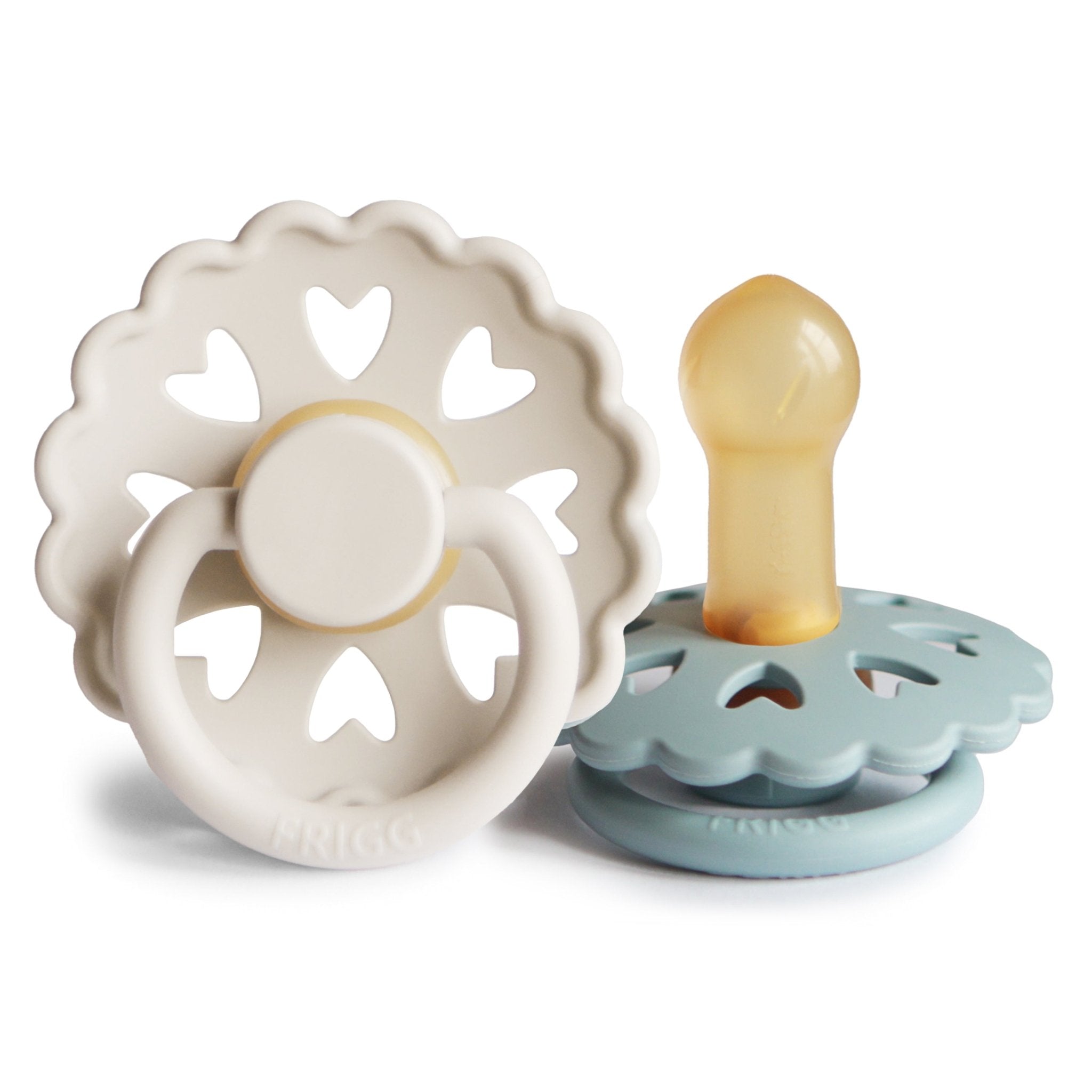 FRIGG Andersen Fairytale Natural Rubber Pacifier 2 - Pack - Tenth & Pine - FRIGG PACIFIERS - 6 - 18 months - Cream/Stone Blue