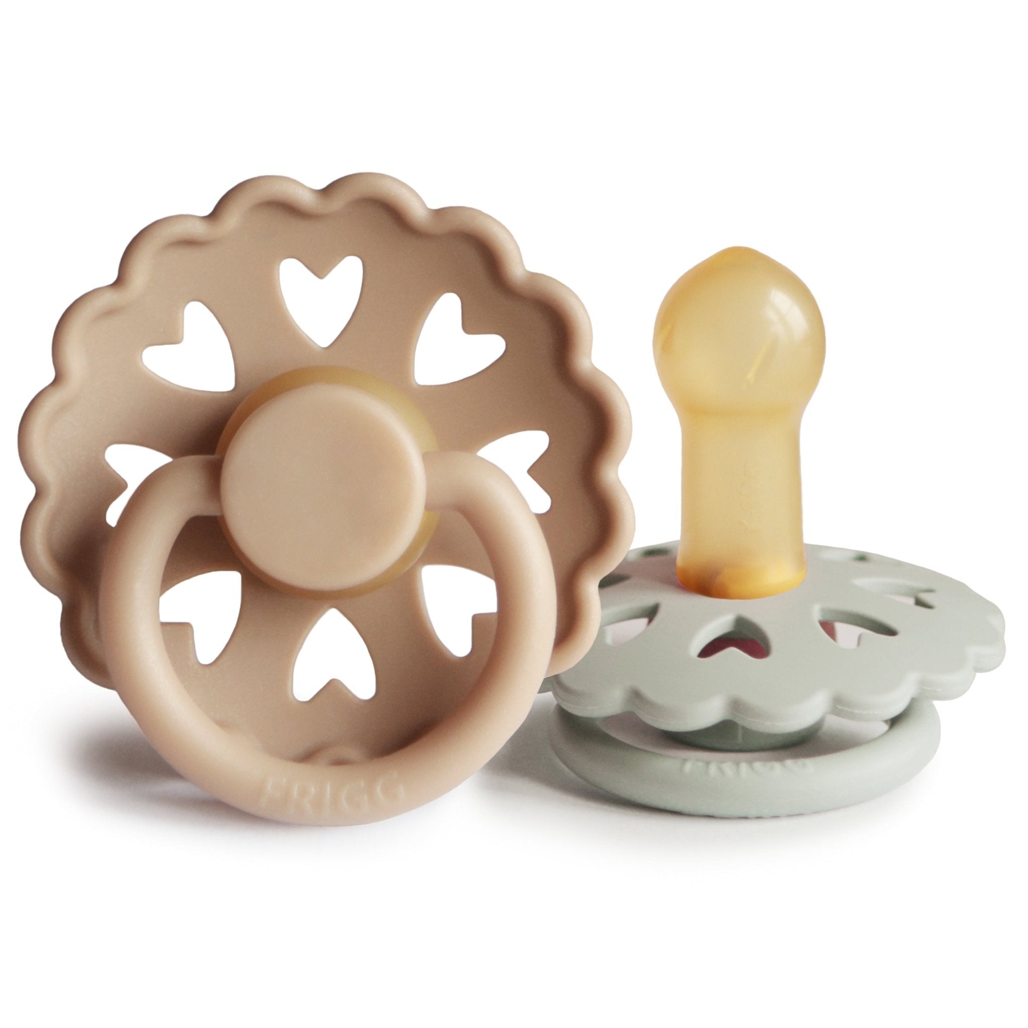 FRIGG Andersen Fairytale Natural Rubber Pacifier 2 - Pack - Tenth & Pine - FRIGG PACIFIERS - 6 - 18 months - Silky Satin/Willow Gray