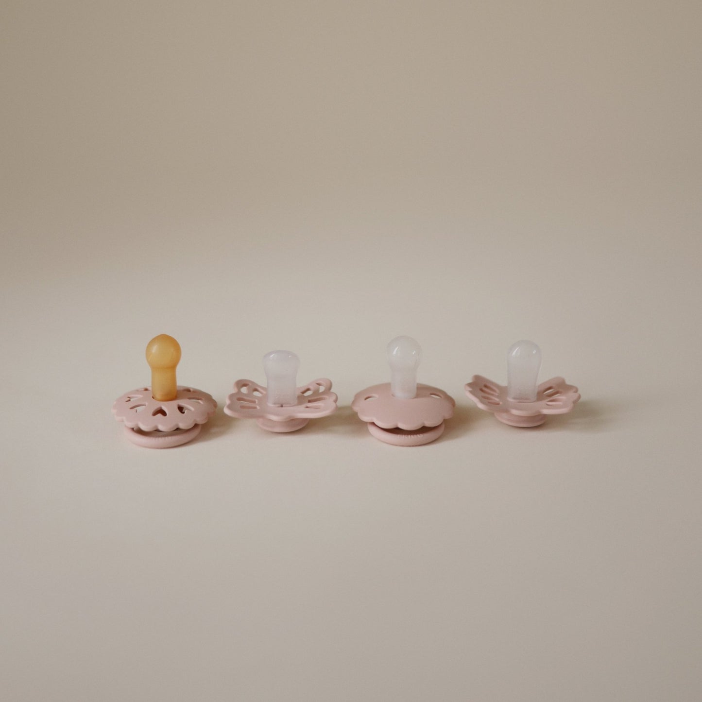 FRIGG Baby's First Pacifier Floral Heart (Blush) 4 - Pack - Tenth & Pine - FRIGG PACIFIERS -