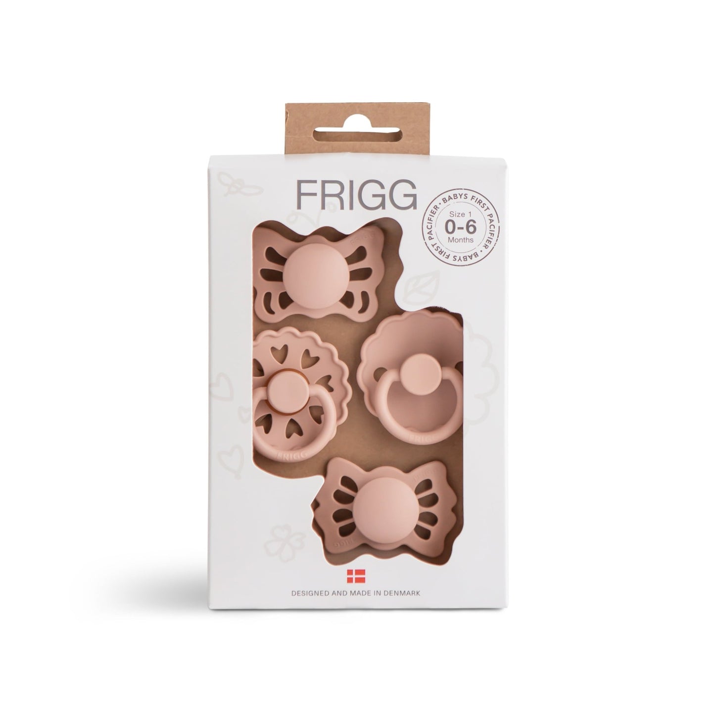 FRIGG Baby's First Pacifier Floral Heart (Blush) 4 - Pack - Tenth & Pine - FRIGG PACIFIERS -