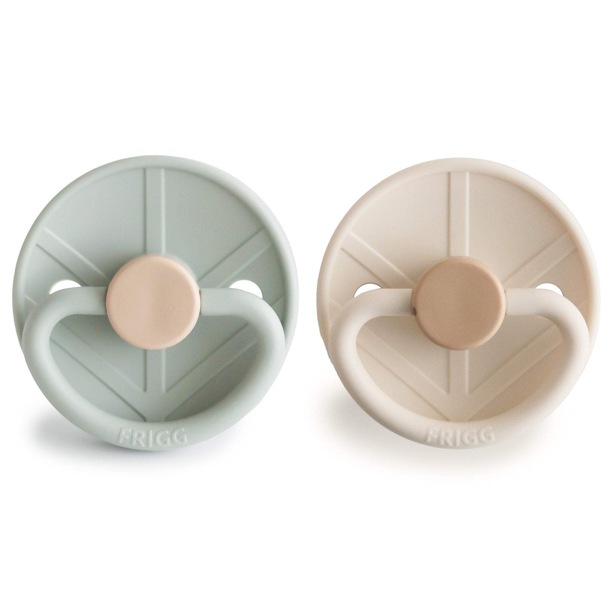 FRIGG Little Viking Silicone 2 - Pack - Tenth & Pine - Pacifiers & Teethers - 6 - 18 months - Sage/Cream