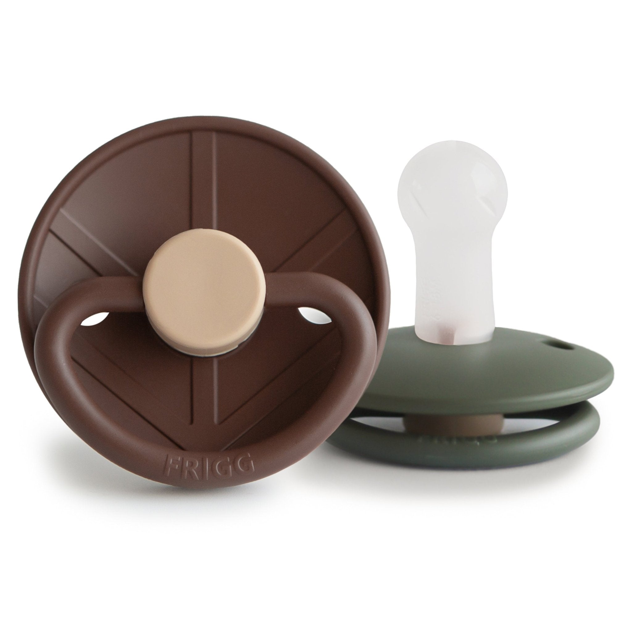 FRIGG Little Viking Silicone 2 - Pack - Tenth & Pine - Pacifiers & Teethers - 6 - 18 months - Cocoa/Olive