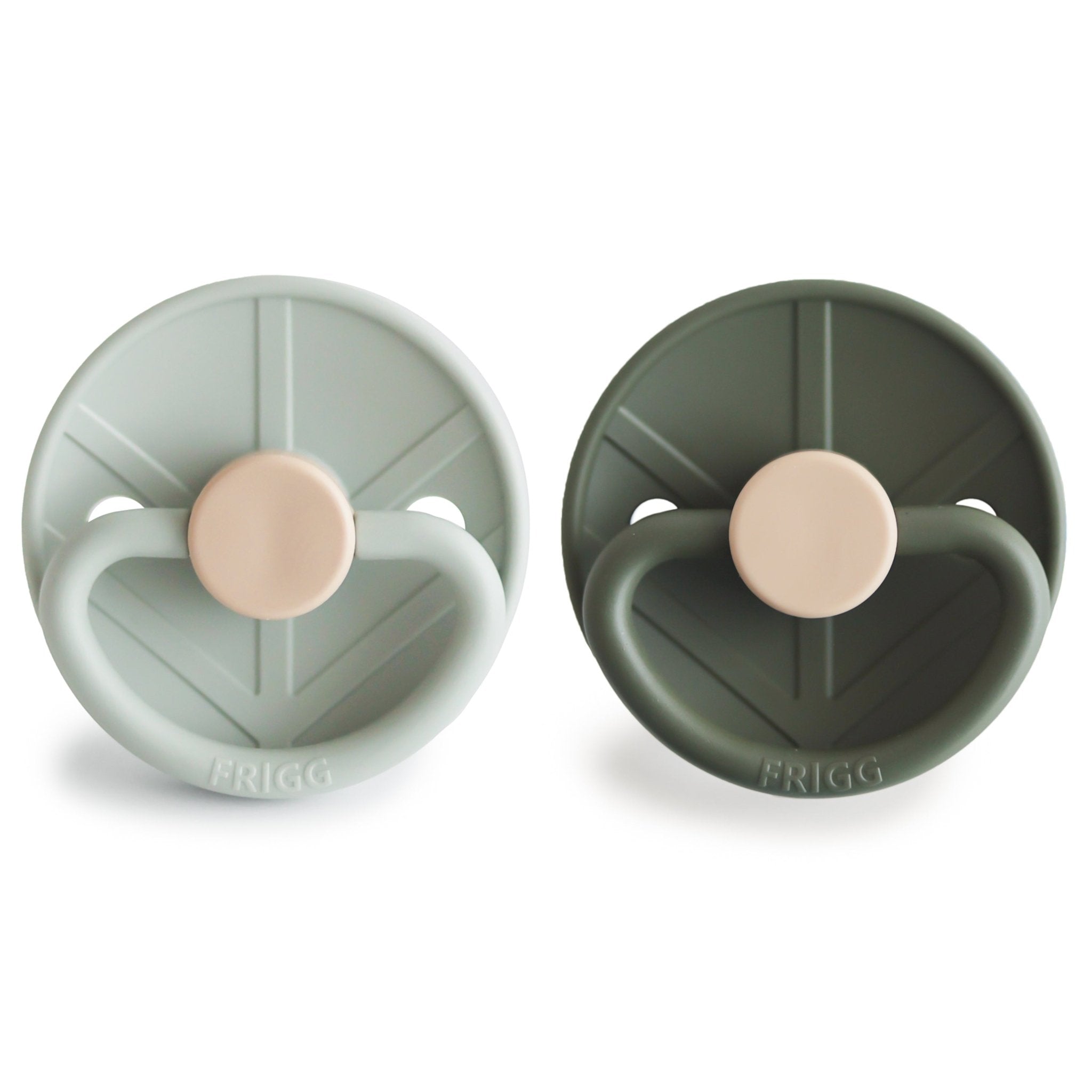 FRIGG Little Viking Silicone 2 - Pack - Tenth & Pine - Pacifiers & Teethers - 6 - 18 months - Sage/Olive