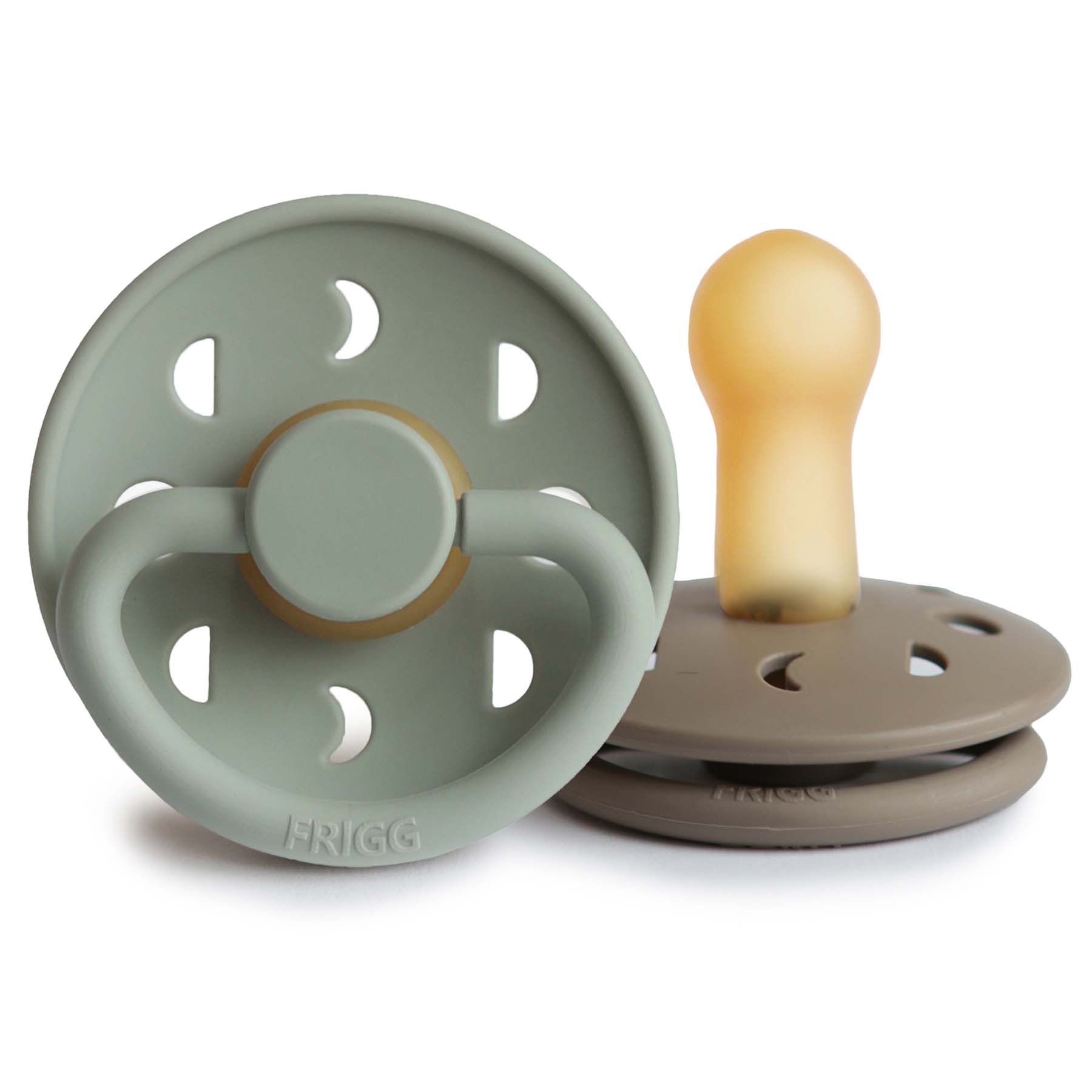 FRIGG Moon Natural Rubber Pacifier 2 - Pack - Tenth & Pine - FRIGG PACIFIERS - 6 - 18 months - Sage/Portobello