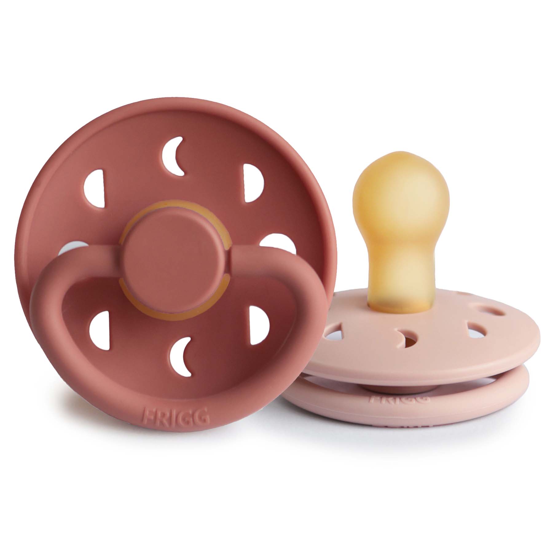 FRIGG Moon Natural Rubber Pacifier 2 - Pack - Tenth & Pine - FRIGG PACIFIERS - 0 - 6 months - Blush/Powder Blush