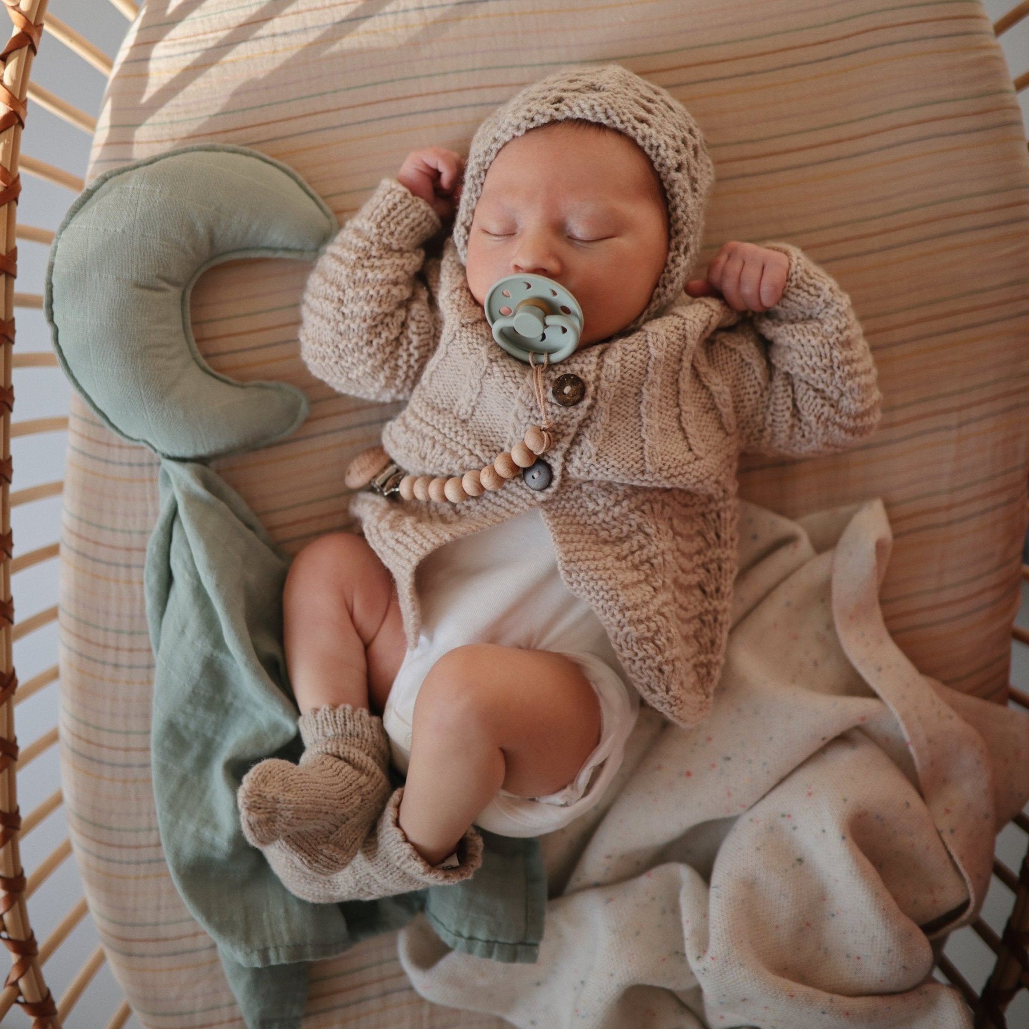 FRIGG Moon Natural Rubber Pacifier 2 - Pack - Tenth & Pine - FRIGG PACIFIERS - 6 - 18 months - Sage/Portobello